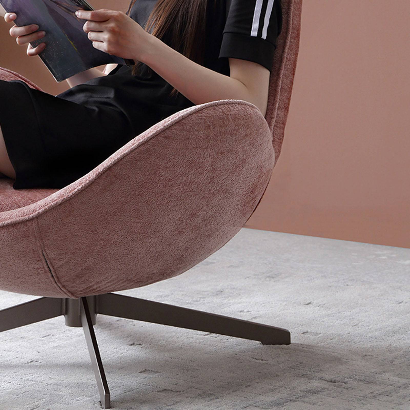 Vigo Swivel Lounge Chair Lc017-P - Lounge Chairs - ebarza Furniture UAE | Shop Modern Furniture in Abu Dhabi & Dubai - مفروشات ايبازرا في الامارات | تسوق اثاث عصري وديكورات مميزة في دبي وابوظبي