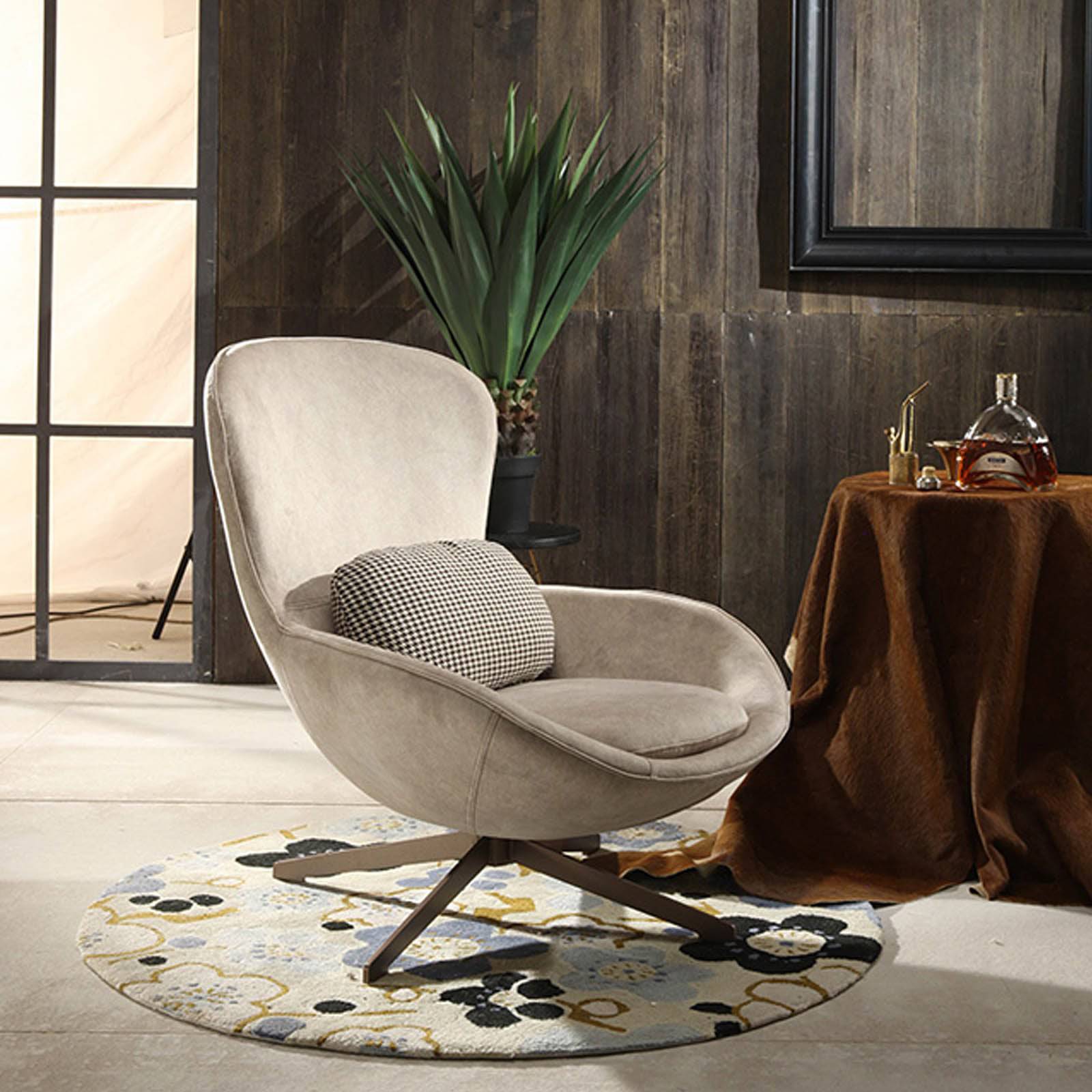 Vigo Swivel Lounge Chair LC019 - Lounge Chairs - ebarza Furniture UAE | Shop Modern Furniture in Abu Dhabi & Dubai - مفروشات ايبازرا في الامارات | تسوق اثاث عصري وديكورات مميزة في دبي وابوظبي