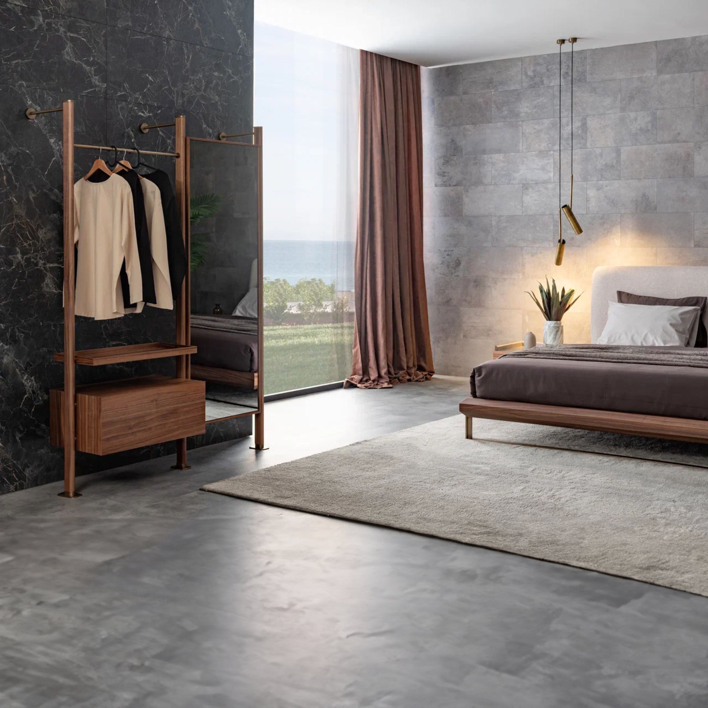 Wagon Walnut STAND MIRROR MODULE-Walnut - Mirrors - ebarza Furniture UAE | Shop Modern Furniture in Abu Dhabi & Dubai - مفروشات ايبازرا في الامارات | تسوق اثاث عصري وديكورات مميزة في دبي وابوظبي