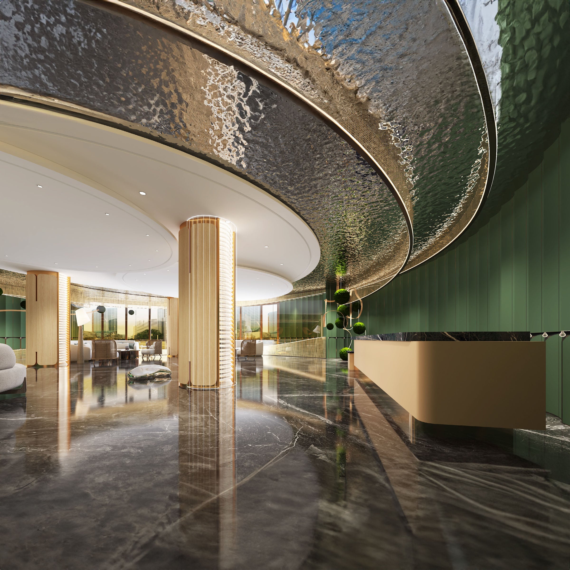 Sample of WPC - Metal water ripples PANEL DZ-001Metal water ripples-Sample -  Wall panels samples - ebarza Furniture UAE | Shop Modern Furniture in Abu Dhabi & Dubai - مفروشات ايبازرا في الامارات | تسوق اثاث عصري وديكورات مميزة في دبي وابوظبي