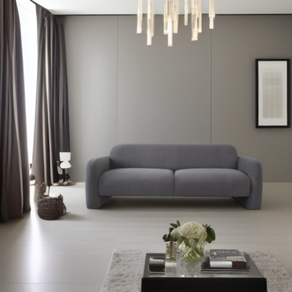 WD 3-Seater Modern Sofa - Gray 18078E - Sofas - ebarza Furniture UAE | Shop Modern Furniture in Abu Dhabi & Dubai - مفروشات ايبازرا في الامارات | تسوق اثاث عصري وديكورات مميزة في دبي وابوظبي