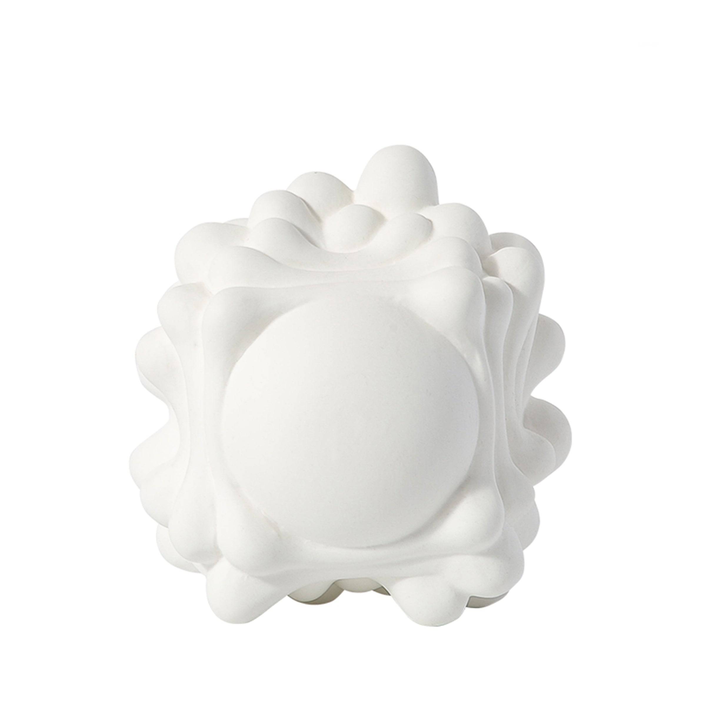 White Corṛugated Ball -A Fa-D21070A -  Home Decor Figurines - ebarza Furniture UAE | Shop Modern Furniture in Abu Dhabi & Dubai - مفروشات ايبازرا في الامارات | تسوق اثاث عصري وديكورات مميزة في دبي وابوظبي