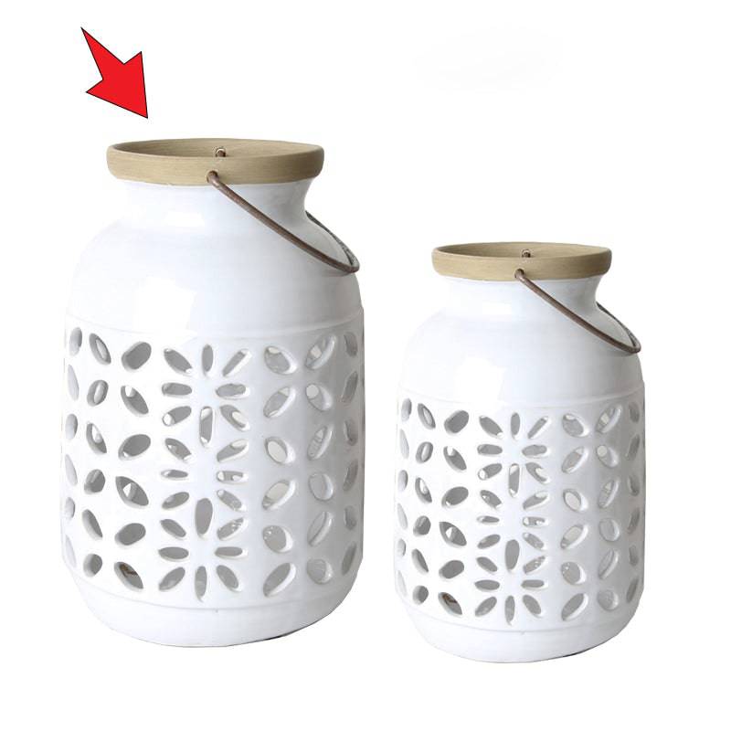 White Hurricane Lantern-A Fa-D2001A -  Candle Holders - ebarza Furniture UAE | Shop Modern Furniture in Abu Dhabi & Dubai - مفروشات ايبازرا في الامارات | تسوق اثاث عصري وديكورات مميزة في دبي وابوظبي