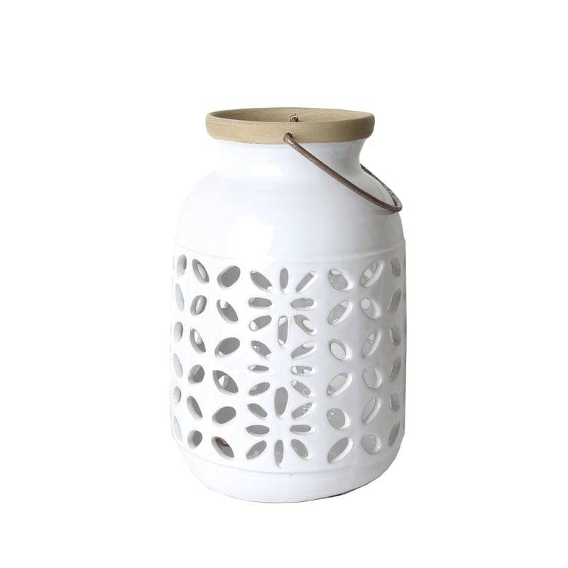 White Hurricane Lantern-A Fa-D2001A -  Candle Holders - ebarza Furniture UAE | Shop Modern Furniture in Abu Dhabi & Dubai - مفروشات ايبازرا في الامارات | تسوق اثاث عصري وديكورات مميزة في دبي وابوظبي