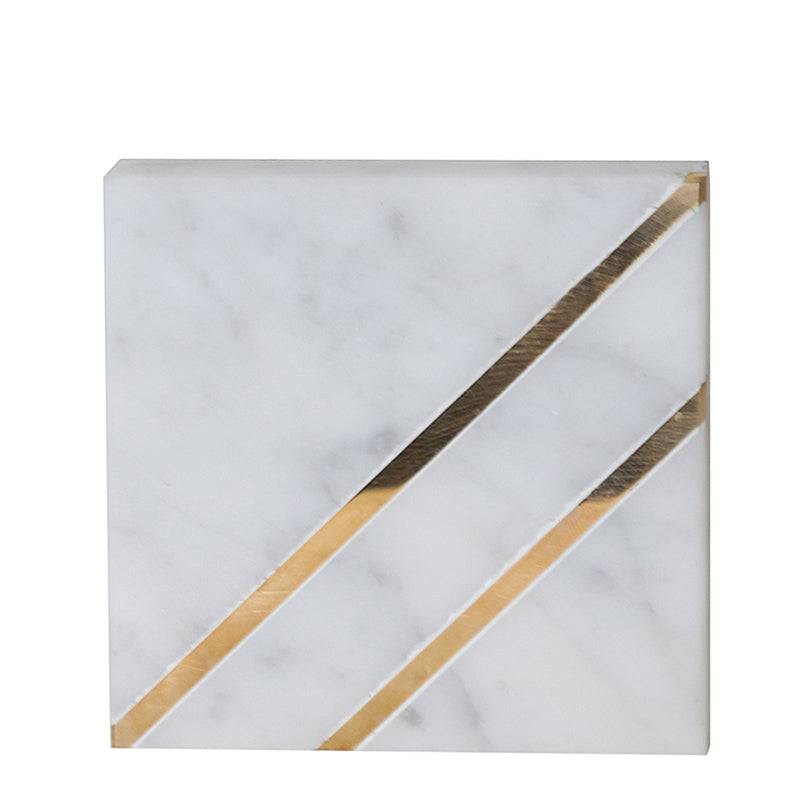 White Marble Coaster-Square Fb-T1922B - Coasters - ebarza Furniture UAE | Shop Modern Furniture in Abu Dhabi & Dubai - مفروشات ايبازرا في الامارات | تسوق اثاث عصري وديكورات مميزة في دبي وابوظبي