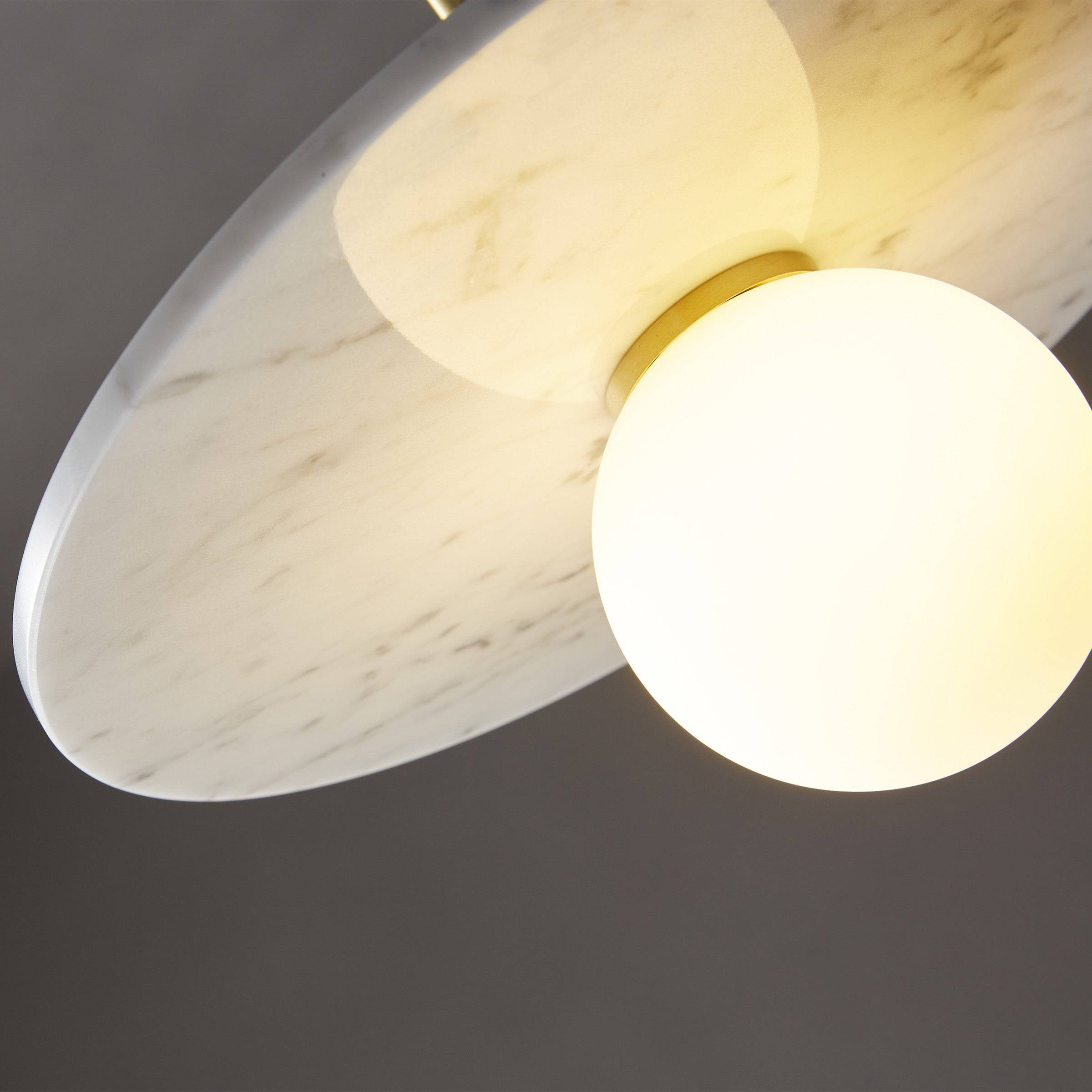 White Marble Pendant Lamp  7703S1-We -  Pendant Lamps - ebarza Furniture UAE | Shop Modern Furniture in Abu Dhabi & Dubai - مفروشات ايبازرا في الامارات | تسوق اثاث عصري وديكورات مميزة في دبي وابوظبي