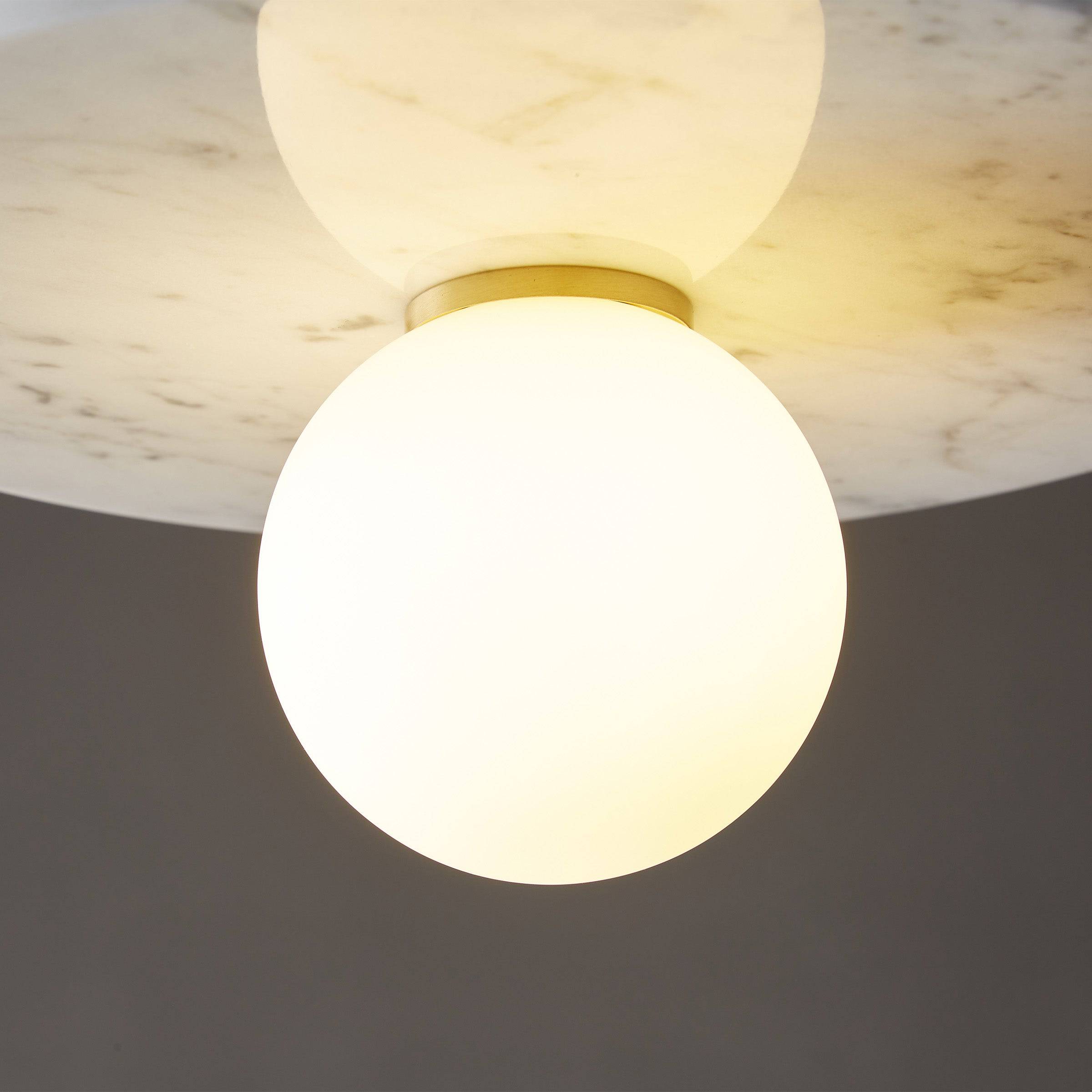 White Marble Pendant Lamp 7703S1-We - Pendant Lamps - ebarza Furniture UAE | Shop Modern Furniture in Abu Dhabi & Dubai - مفروشات ايبازرا في الامارات | تسوق اثاث عصري وديكورات مميزة في دبي وابوظبي