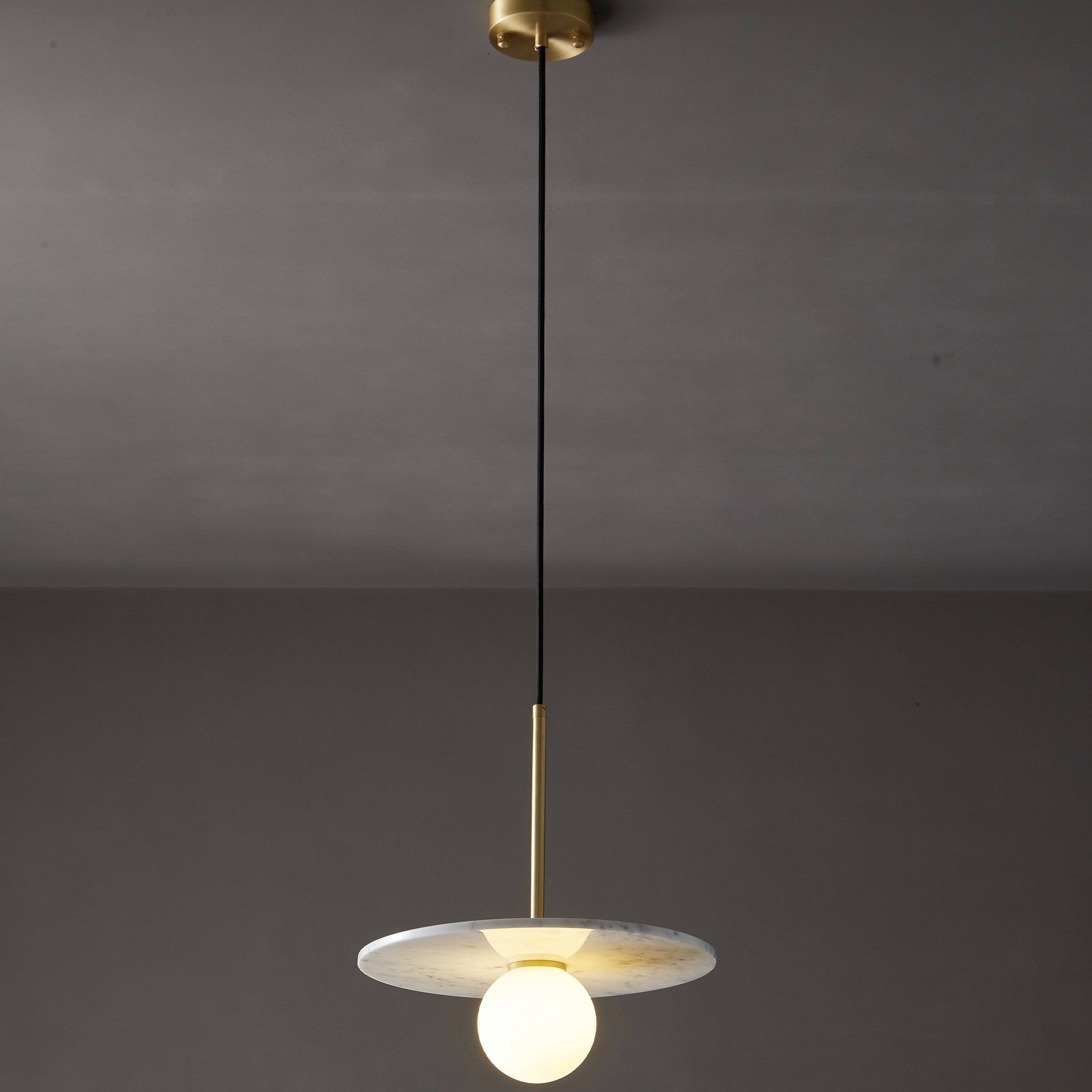 White Marble Pendant Lamp 7703S1-We - Pendant Lamps - ebarza Furniture UAE | Shop Modern Furniture in Abu Dhabi & Dubai - مفروشات ايبازرا في الامارات | تسوق اثاث عصري وديكورات مميزة في دبي وابوظبي