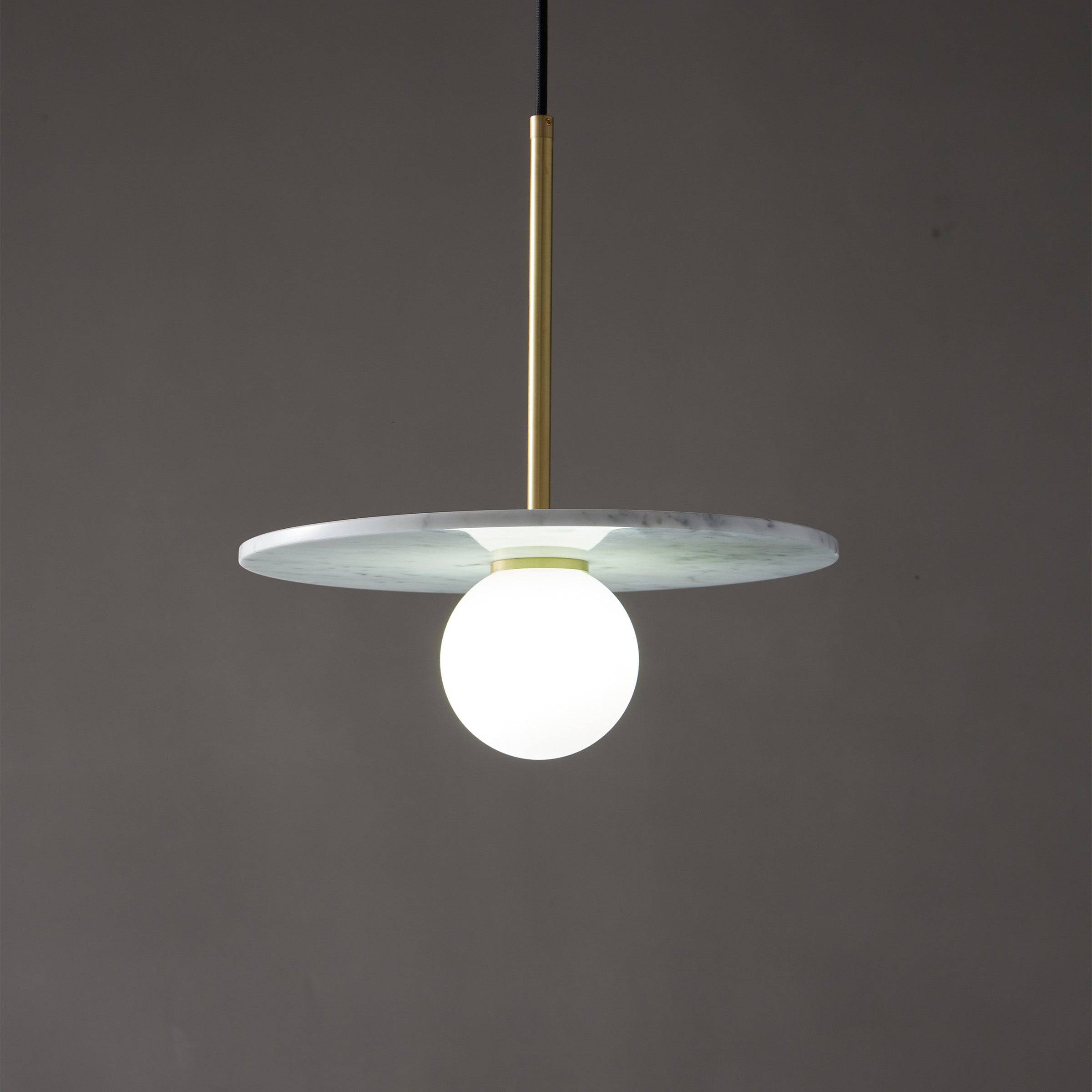 White Marble Pendant Lamp 7703S1-We - Pendant Lamps - ebarza Furniture UAE | Shop Modern Furniture in Abu Dhabi & Dubai - مفروشات ايبازرا في الامارات | تسوق اثاث عصري وديكورات مميزة في دبي وابوظبي