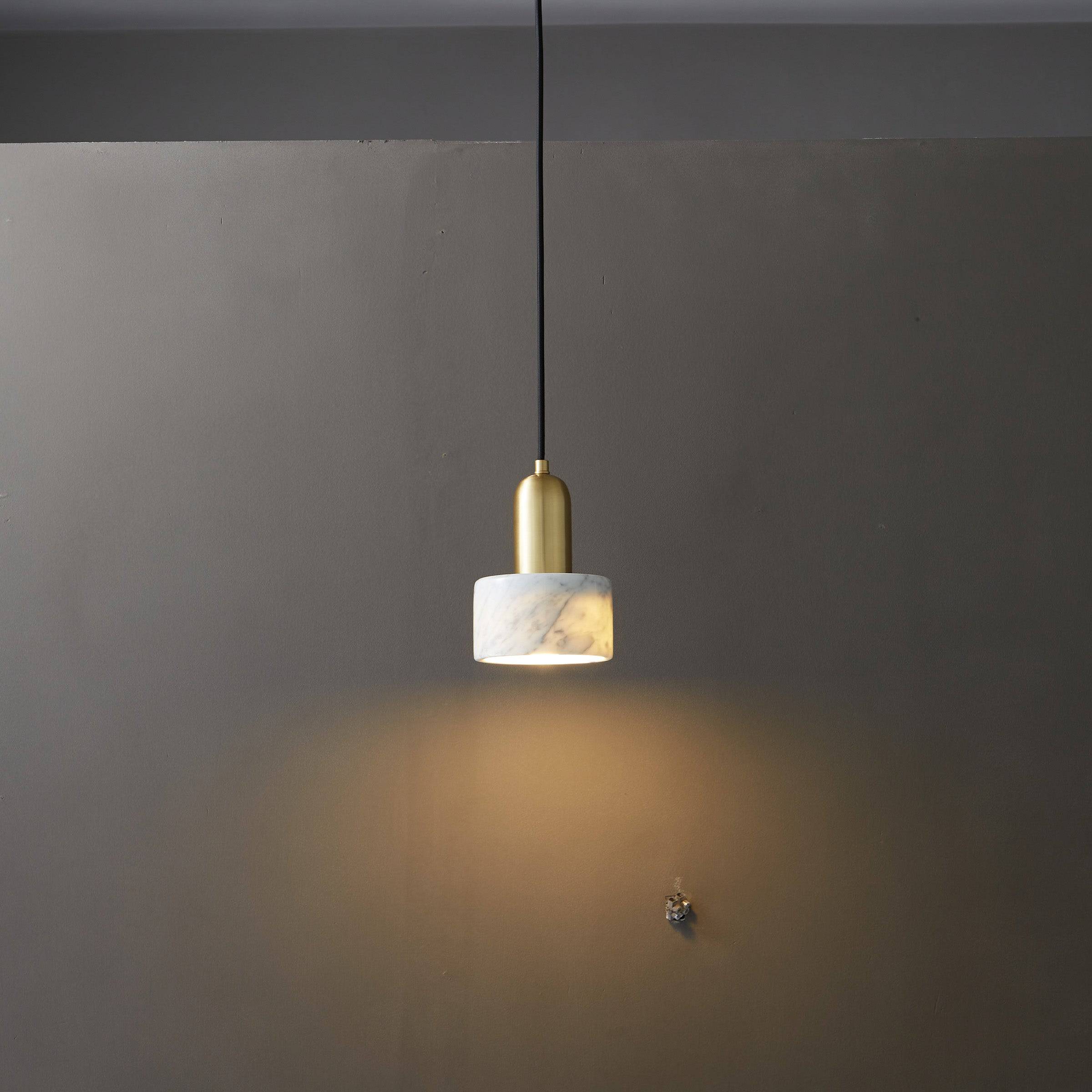 White Marble Pendant Lamp 7713-We - Pendant Lamps - ebarza Furniture UAE | Shop Modern Furniture in Abu Dhabi & Dubai - مفروشات ايبازرا في الامارات | تسوق اثاث عصري وديكورات مميزة في دبي وابوظبي