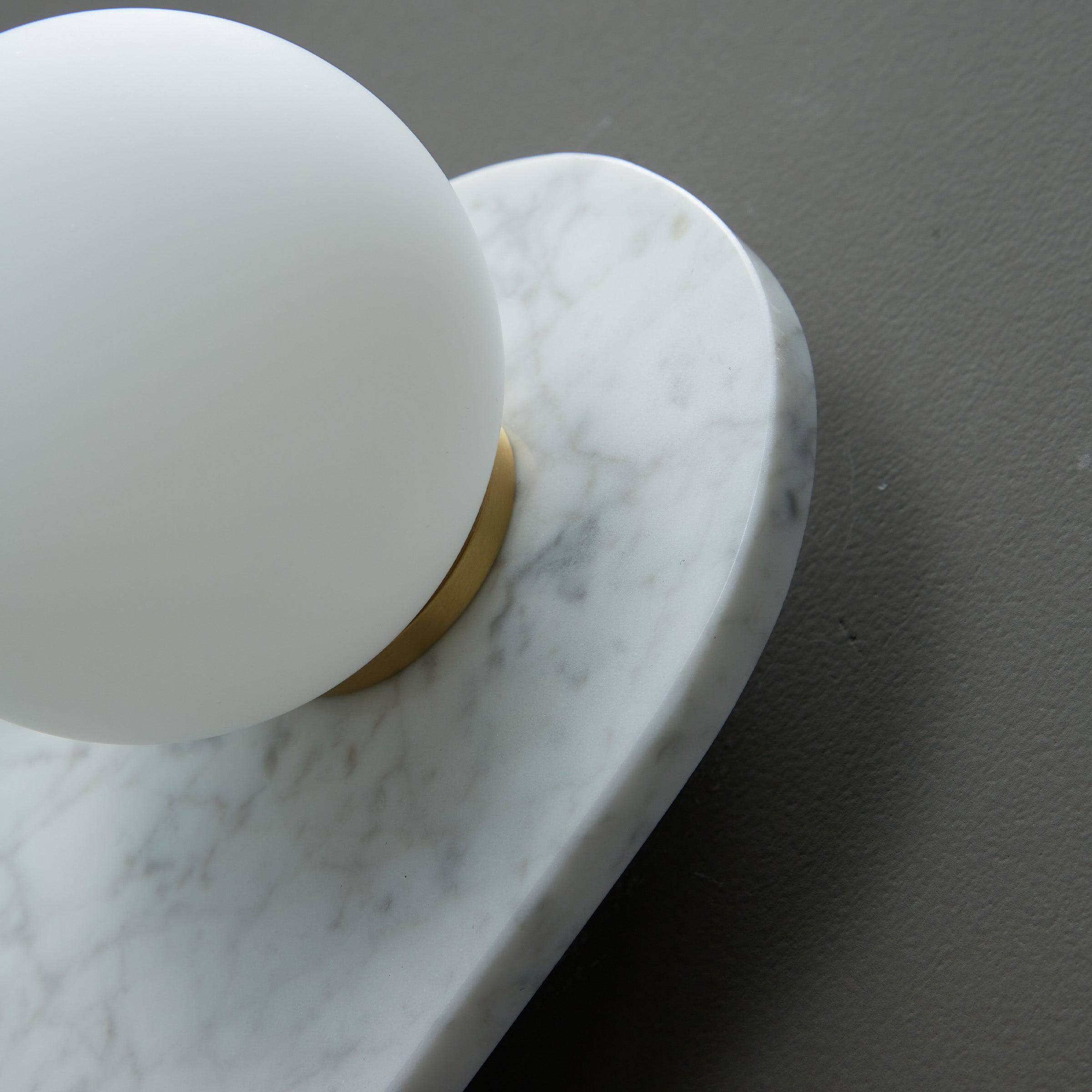 White Marble Wall Lamp 6617-We - Wall Lamps - ebarza Furniture UAE | Shop Modern Furniture in Abu Dhabi & Dubai - مفروشات ايبازرا في الامارات | تسوق اثاث عصري وديكورات مميزة في دبي وابوظبي