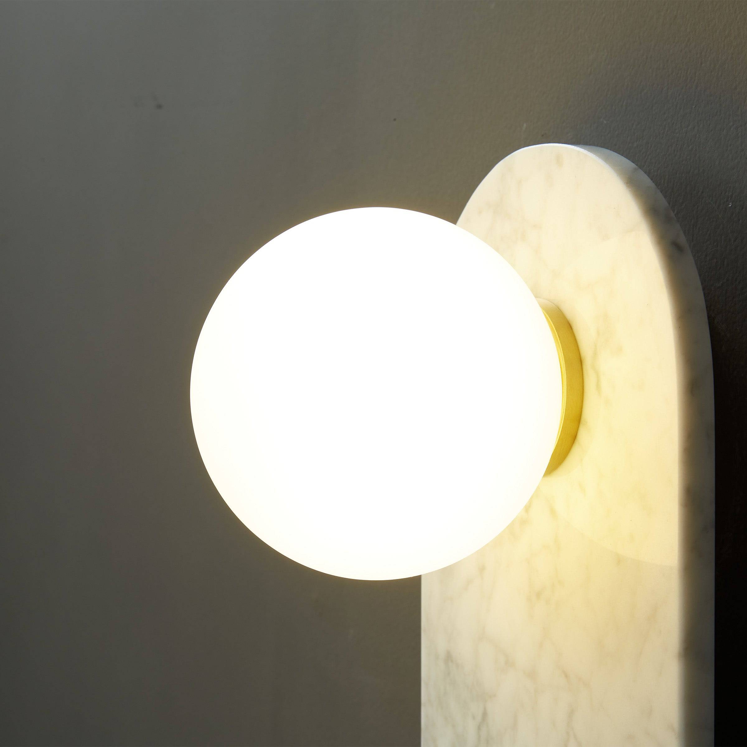 White Marble Wall Lamp 6617-We - Wall Lamps - ebarza Furniture UAE | Shop Modern Furniture in Abu Dhabi & Dubai - مفروشات ايبازرا في الامارات | تسوق اثاث عصري وديكورات مميزة في دبي وابوظبي