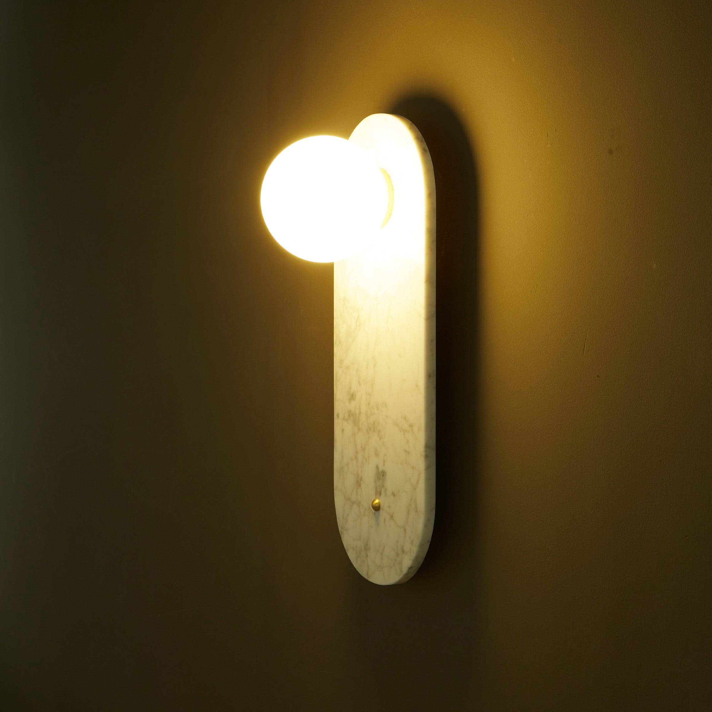 White Marble Wall Lamp 6617-We - Wall Lamps - ebarza Furniture UAE | Shop Modern Furniture in Abu Dhabi & Dubai - مفروشات ايبازرا في الامارات | تسوق اثاث عصري وديكورات مميزة في دبي وابوظبي