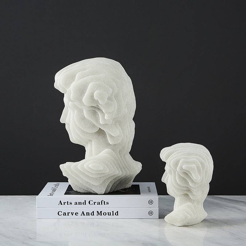 White Resin Abstract David Sculpture - Large Fc-Sz2130A - Home Decor Figurines - ebarza Furniture UAE | Shop Modern Furniture in Abu Dhabi & Dubai - مفروشات ايبازرا في الامارات | تسوق اثاث عصري وديكورات مميزة في دبي وابوظبي