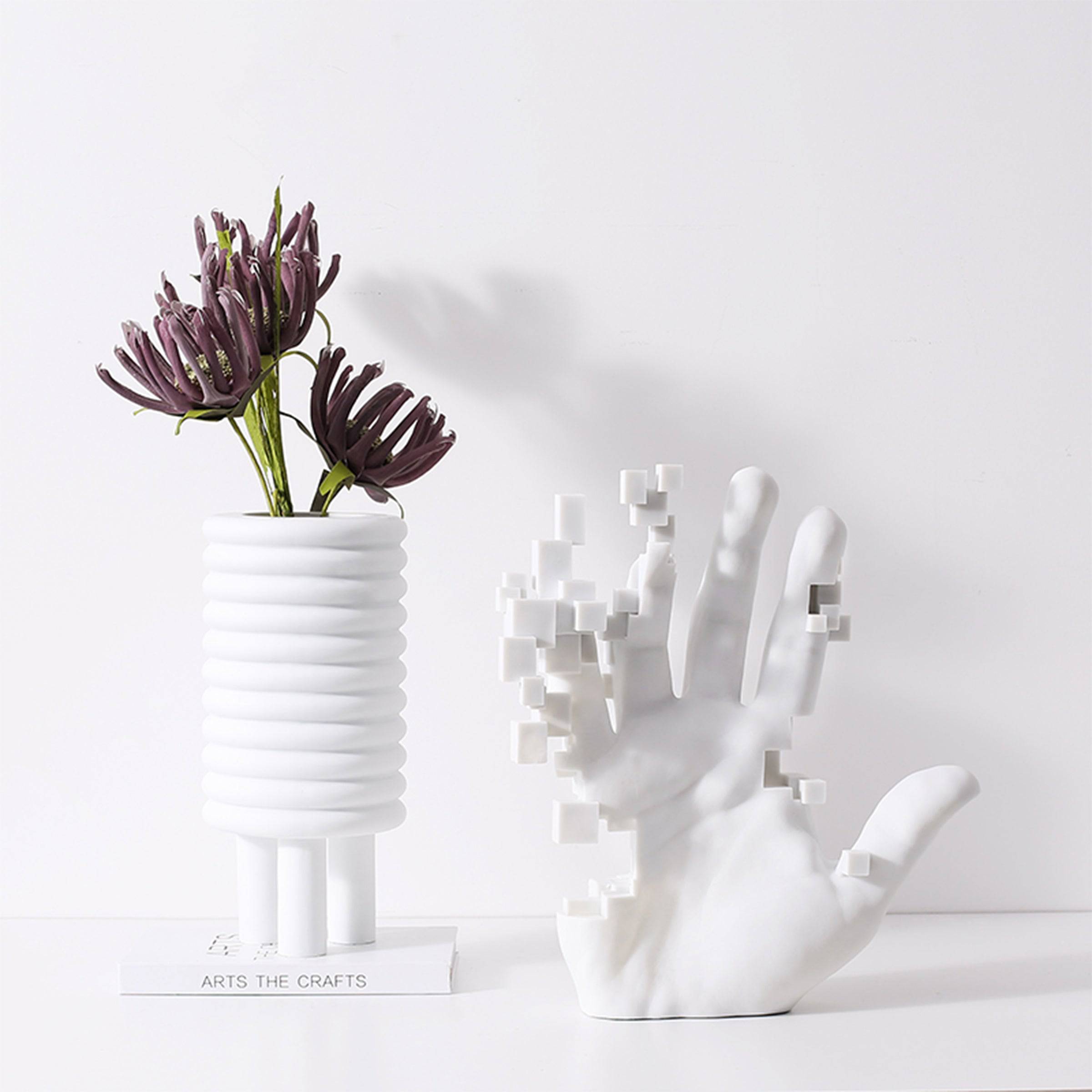 White Resin Hand Sculpture - Large Fc-Sz21117A - Home Decor Figurines - ebarza Furniture UAE | Shop Modern Furniture in Abu Dhabi & Dubai - مفروشات ايبازرا في الامارات | تسوق اثاث عصري وديكورات مميزة في دبي وابوظبي