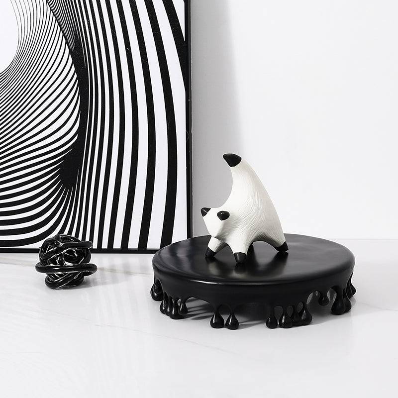 White Resin Pedestal Tray Fc-Sz2162B -  Trays - ebarza Furniture UAE | Shop Modern Furniture in Abu Dhabi & Dubai - مفروشات ايبازرا في الامارات | تسوق اثاث عصري وديكورات مميزة في دبي وابوظبي