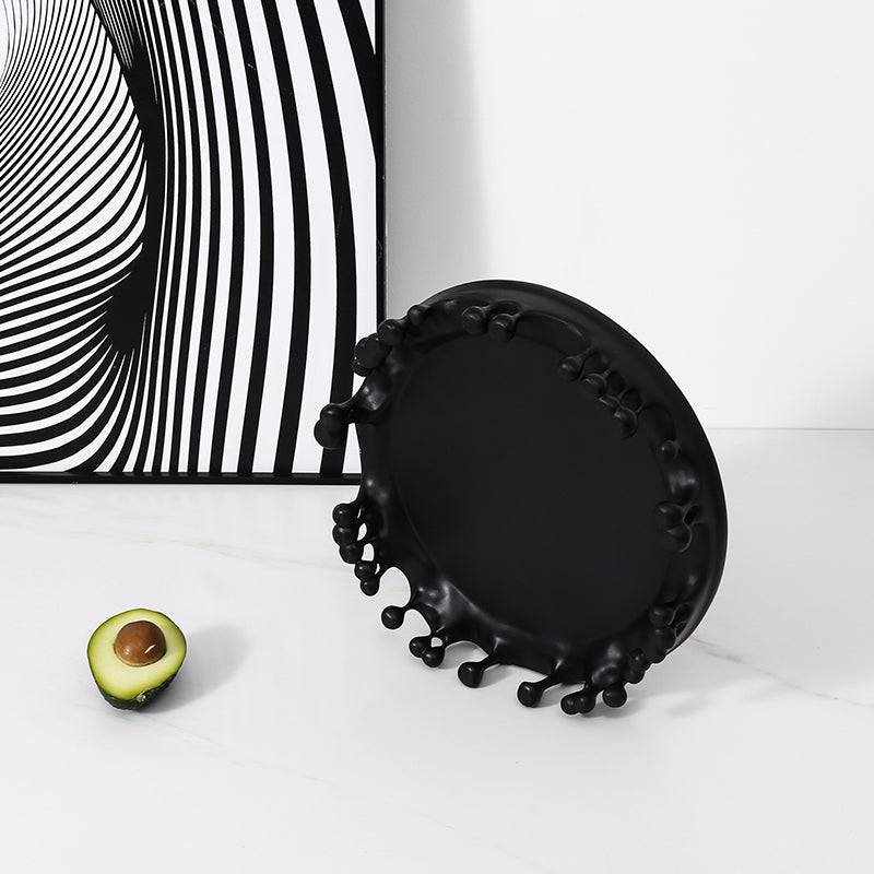 White Resin Pedestal Tray Fc-Sz2162B -  Trays - ebarza Furniture UAE | Shop Modern Furniture in Abu Dhabi & Dubai - مفروشات ايبازرا في الامارات | تسوق اثاث عصري وديكورات مميزة في دبي وابوظبي