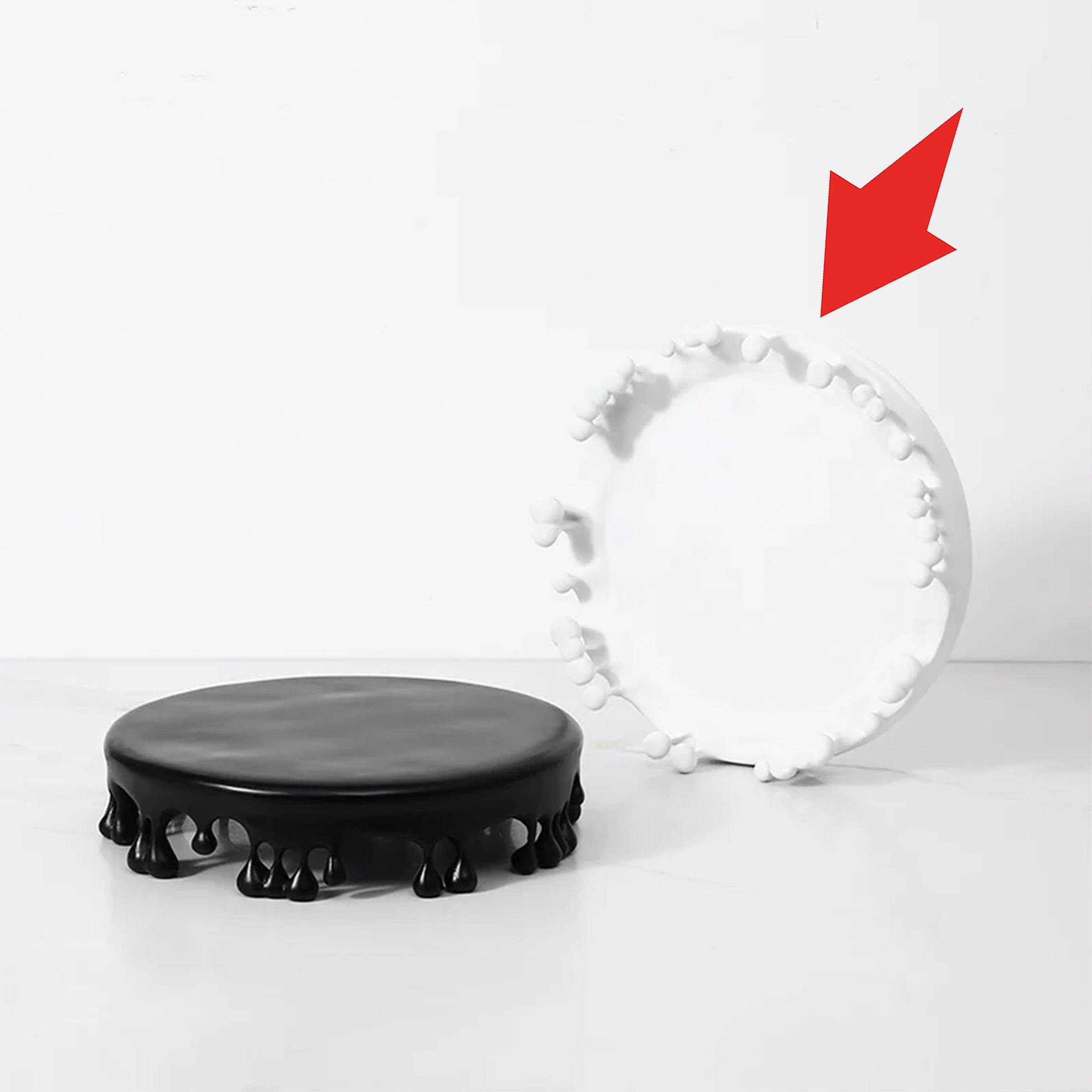 White Resin Pedestal Tray Fc-Sz2162B -  Trays - ebarza Furniture UAE | Shop Modern Furniture in Abu Dhabi & Dubai - مفروشات ايبازرا في الامارات | تسوق اثاث عصري وديكورات مميزة في دبي وابوظبي