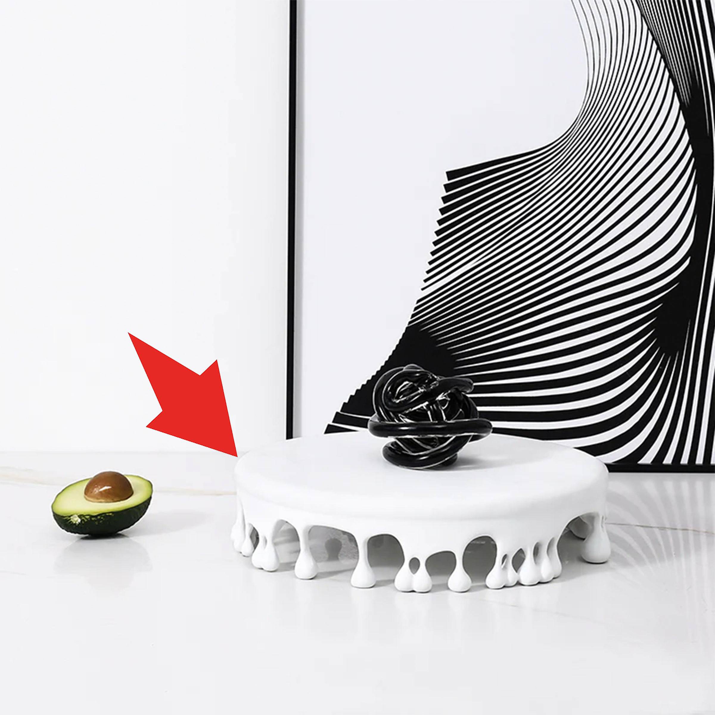 White Resin Pedestal Tray Fc-Sz2162B -  Trays - ebarza Furniture UAE | Shop Modern Furniture in Abu Dhabi & Dubai - مفروشات ايبازرا في الامارات | تسوق اثاث عصري وديكورات مميزة في دبي وابوظبي