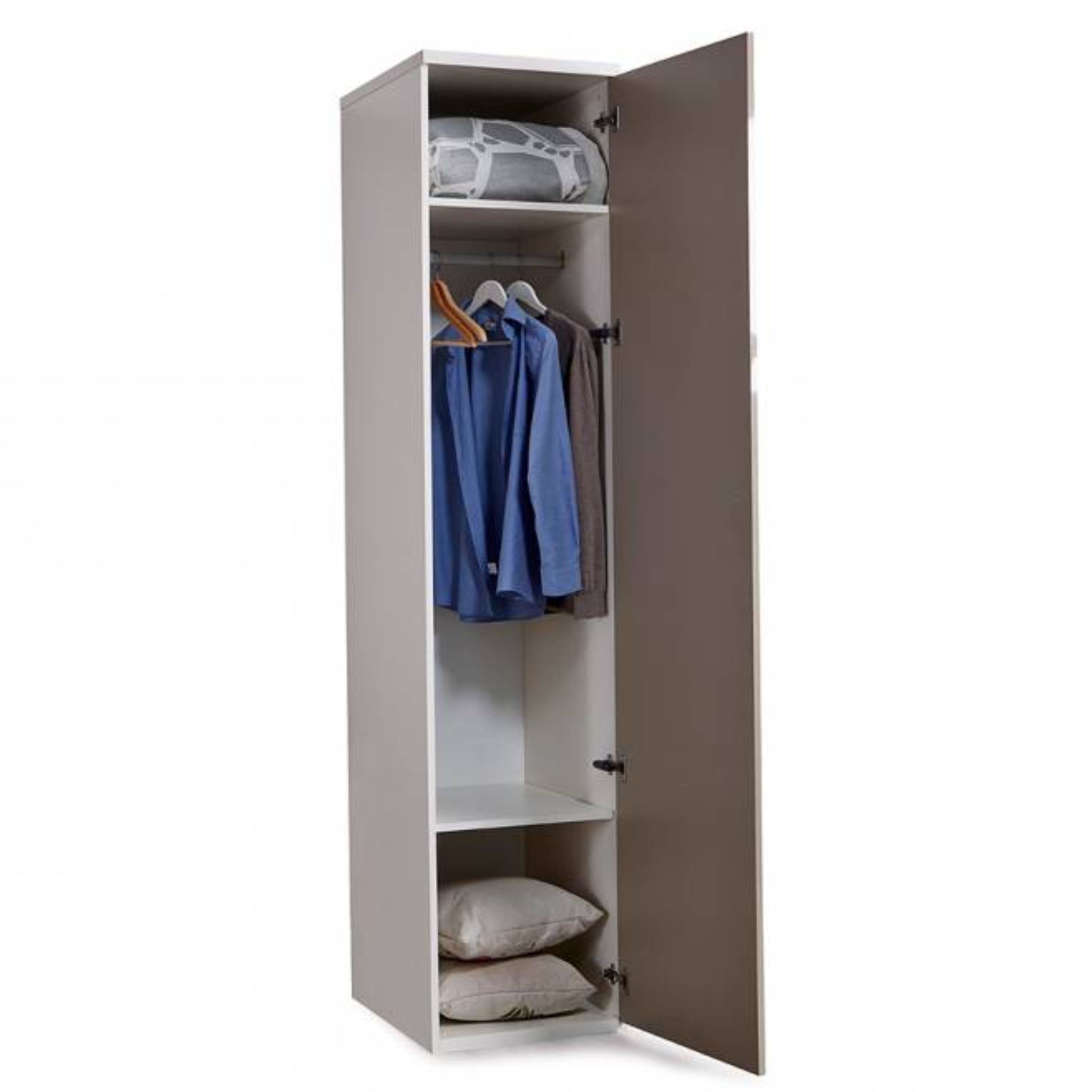 White Royal ( Single Wardrobe as an attachment ) MLTMO-107 - Bookcases - ebarza Furniture UAE | Shop Modern Furniture in Abu Dhabi & Dubai - مفروشات ايبازرا في الامارات | تسوق اثاث عصري وديكورات مميزة في دبي وابوظبي