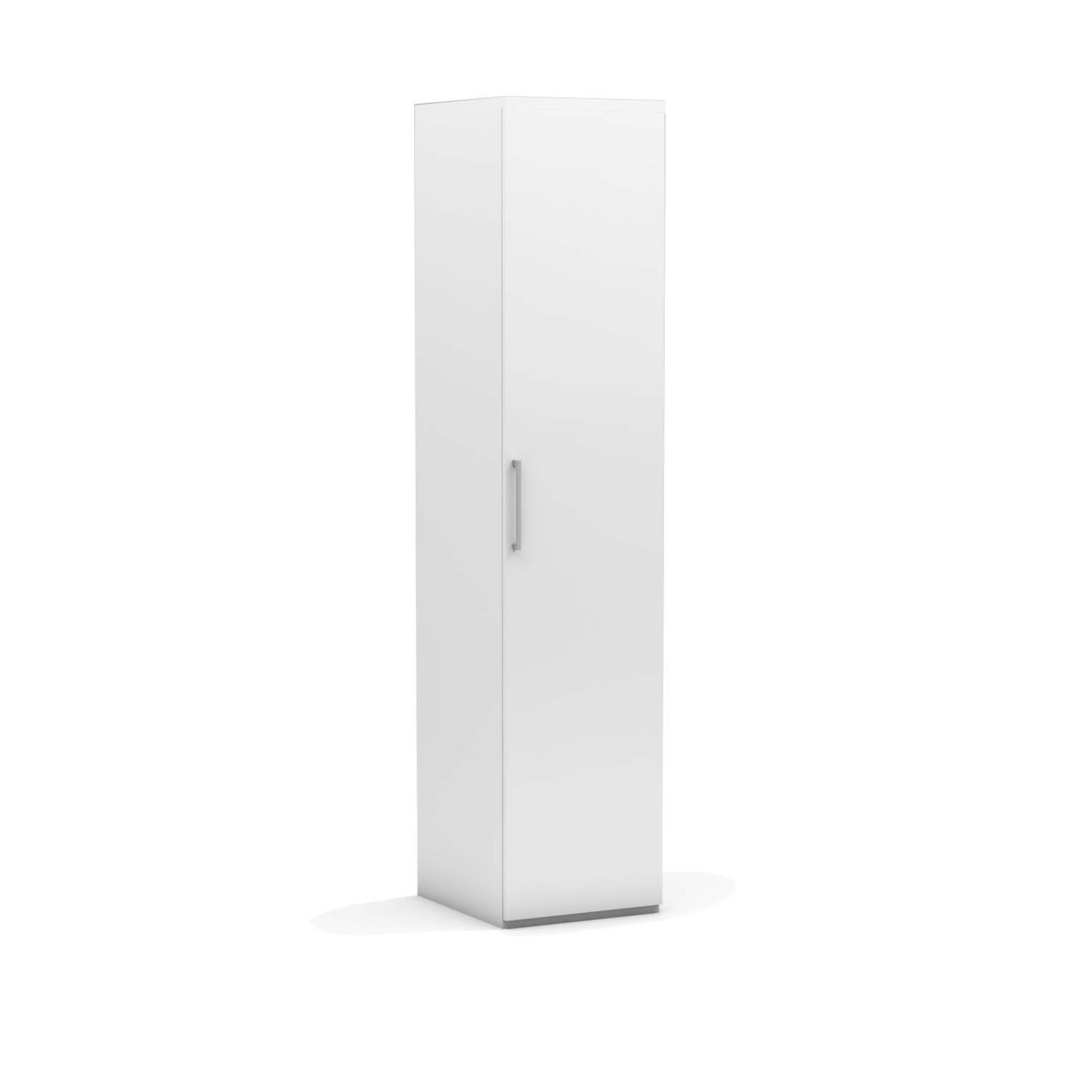 White Royal ( Single Wardrobe as an attachment ) MLTMO-107 - Bookcases - ebarza Furniture UAE | Shop Modern Furniture in Abu Dhabi & Dubai - مفروشات ايبازرا في الامارات | تسوق اثاث عصري وديكورات مميزة في دبي وابوظبي