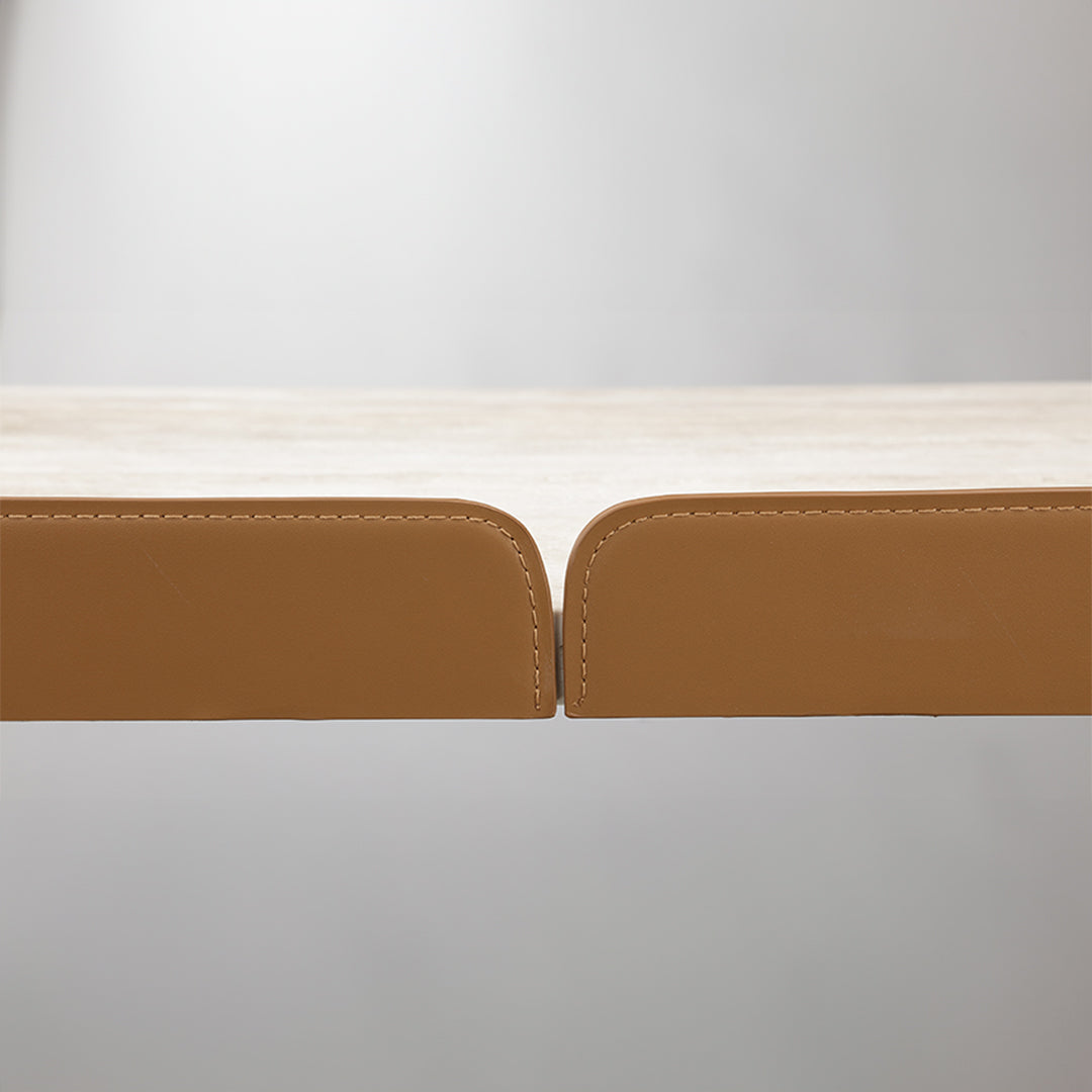 White Travertine Desk Without Drawer T533(120) - Office Desks - ebarza Furniture UAE | Shop Modern Furniture in Abu Dhabi & Dubai - مفروشات ايبازرا في الامارات | تسوق اثاث عصري وديكورات مميزة في دبي وابوظبي