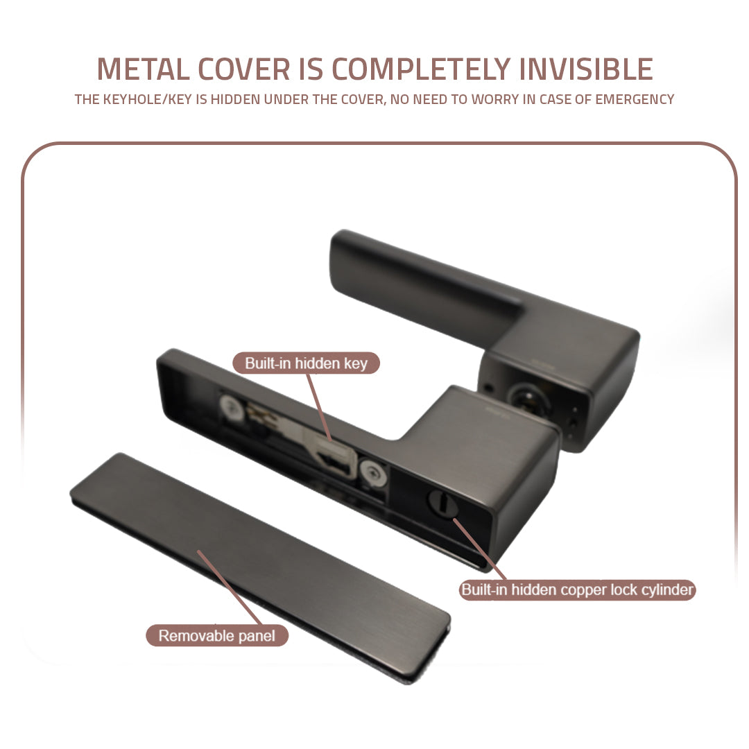 Double Door Handle With Keys and Matching Magnetic Lock Body MFC60 – Grey HY13/DH - Door Handles - ebarza Furniture UAE | Shop Modern Furniture in Abu Dhabi & Dubai - مفروشات ايبازرا في الامارات | تسوق اثاث عصري وديكورات مميزة في دبي وابوظبي