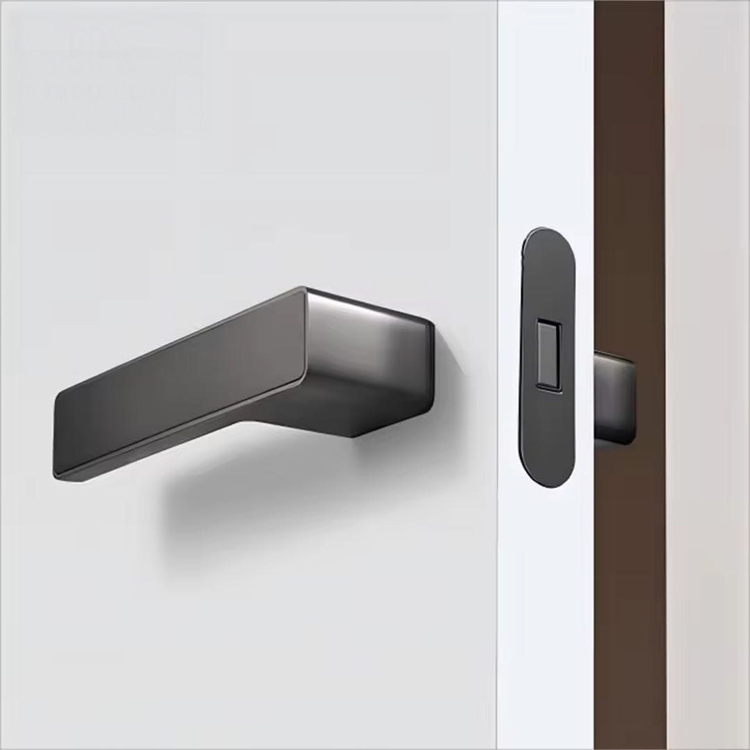Double Door Handle With Keys and Matching Magnetic Lock Body MFC60 – Grey HY13/DH - Door Handles - ebarza Furniture UAE | Shop Modern Furniture in Abu Dhabi & Dubai - مفروشات ايبازرا في الامارات | تسوق اثاث عصري وديكورات مميزة في دبي وابوظبي