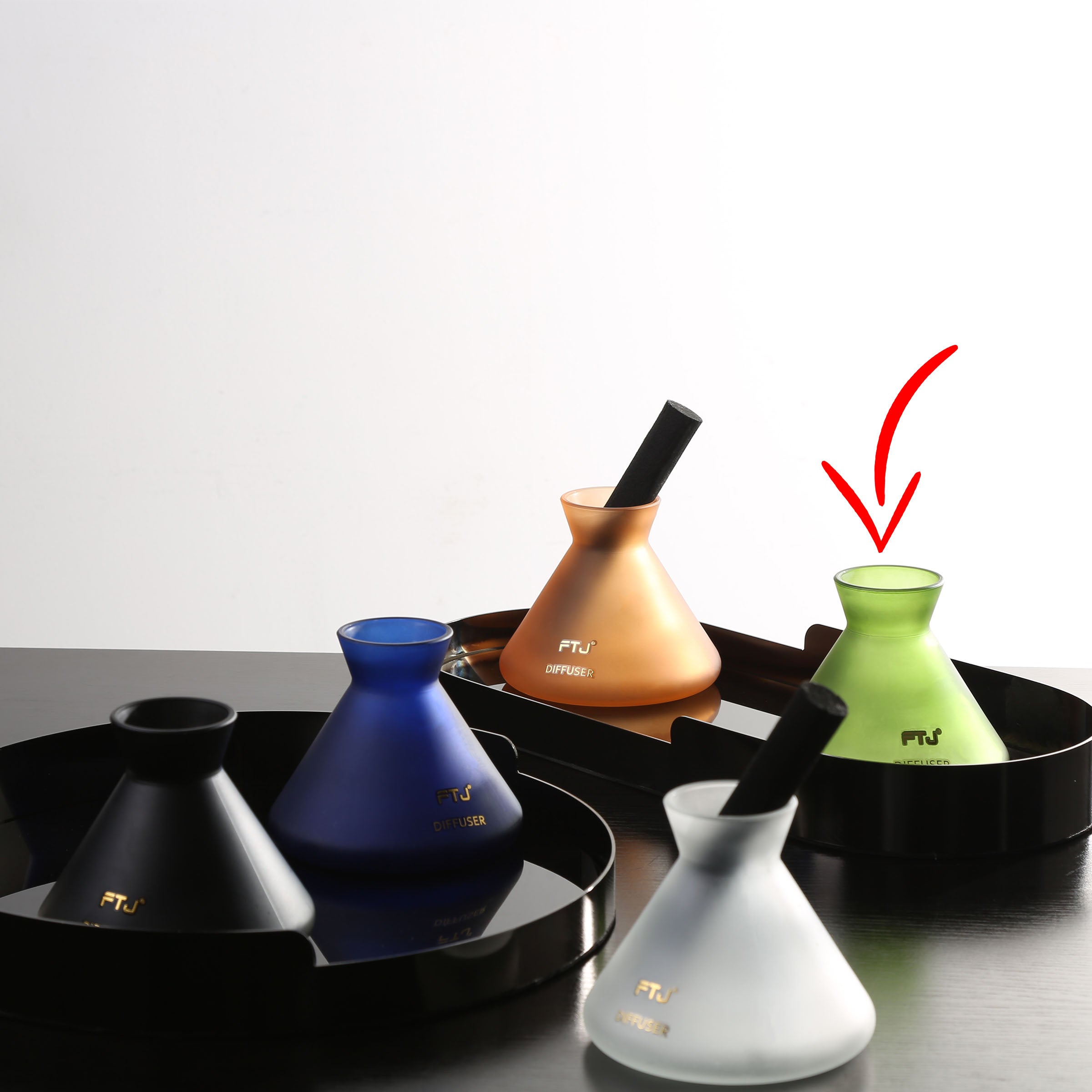 Colorful series- frosted green FD-FTJ039 - Stick Diffusers - ebarza Furniture UAE | Shop Modern Furniture in Abu Dhabi & Dubai - مفروشات ايبازرا في الامارات | تسوق اثاث عصري وديكورات مميزة في دبي وابوظبي