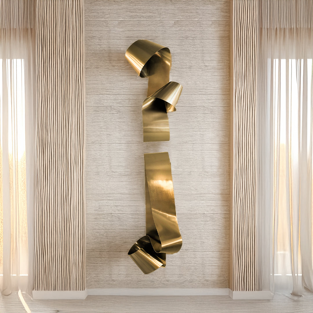 Pre-order 25 Days Delivery Set of 2 Hand Crafted Stainless Steel Artwork BG20230020/BG2022047 - Gold - Artwork - ebarza Furniture UAE | Shop Modern Furniture in Abu Dhabi & Dubai - مفروشات ايبازرا في الامارات | تسوق اثاث عصري وديكورات مميزة في دبي وابوظبي