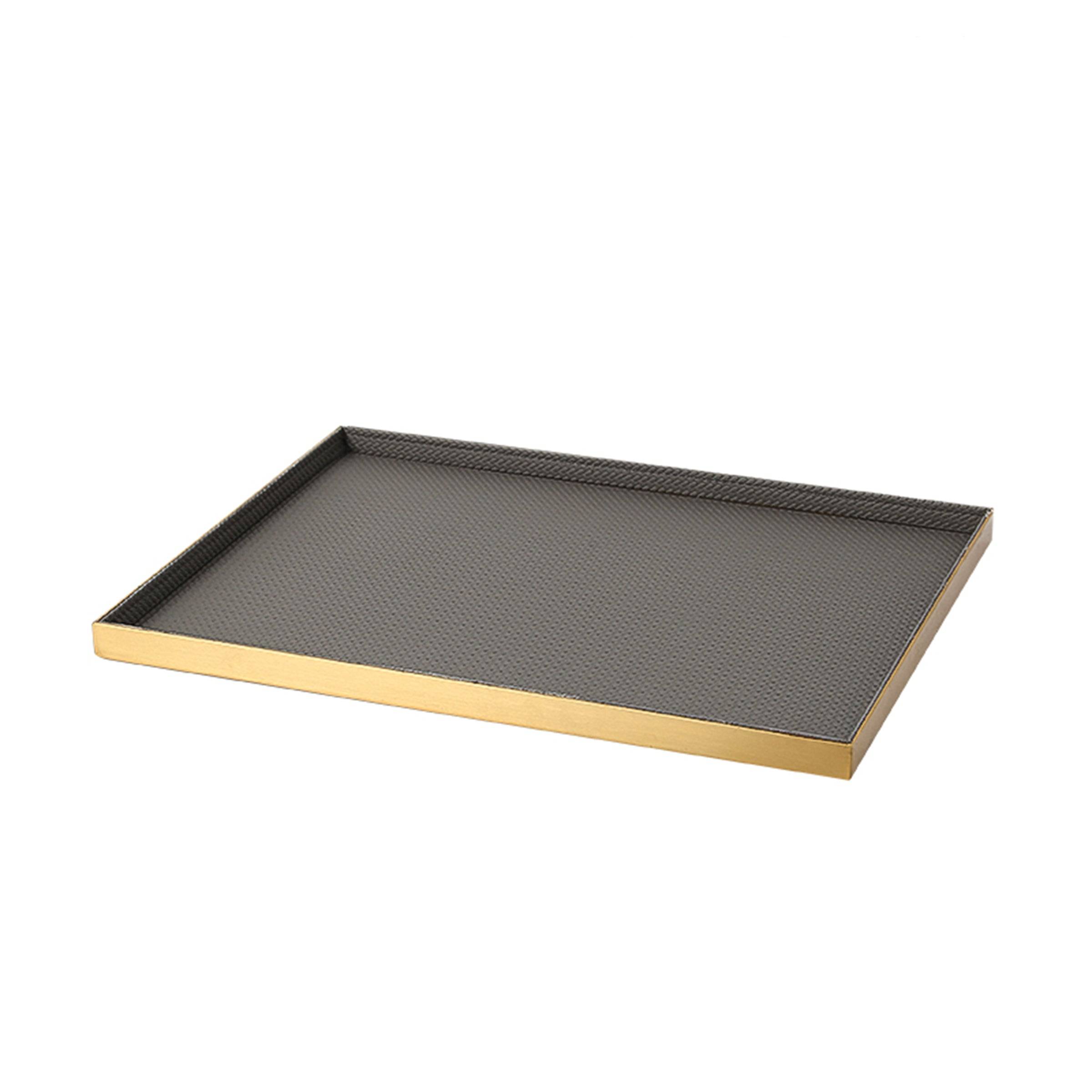 Yellow Leather Decorative Tray Fb-Pg2150A - Trays - ebarza Furniture UAE | Shop Modern Furniture in Abu Dhabi & Dubai - مفروشات ايبازرا في الامارات | تسوق اثاث عصري وديكورات مميزة في دبي وابوظبي