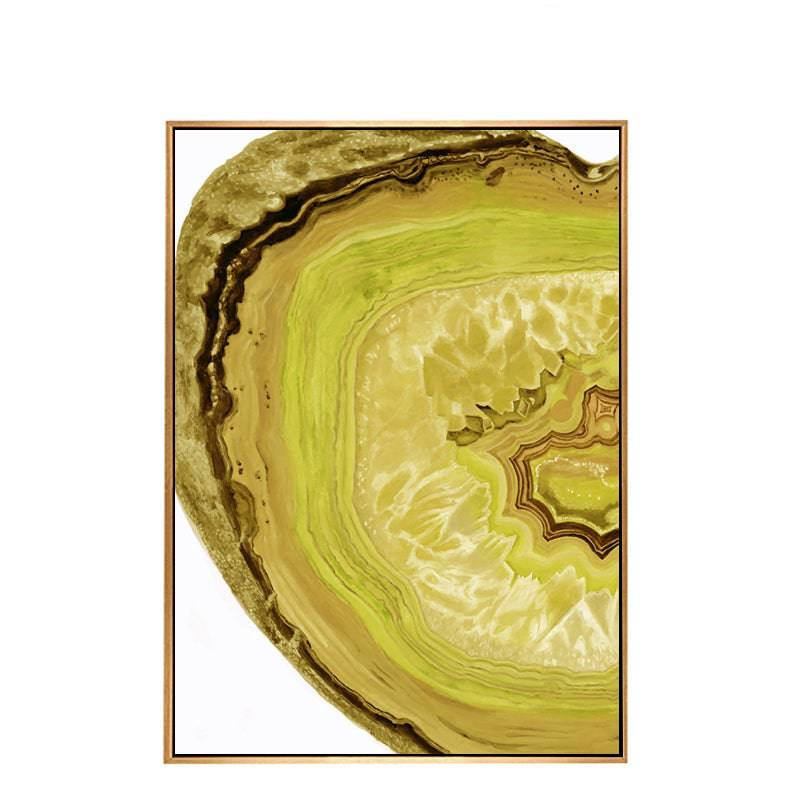 Yellow Natural Stone Painting Wall Art Canvas & Pu Fl-H239A -  Paintings - ebarza Furniture UAE | Shop Modern Furniture in Abu Dhabi & Dubai - مفروشات ايبازرا في الامارات | تسوق اثاث عصري وديكورات مميزة في دبي وابوظبي