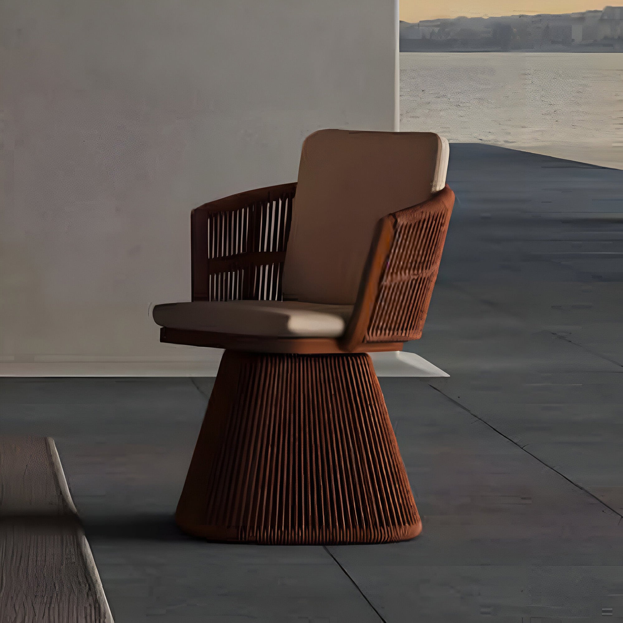 Pre-order 25 Days Delivery Marrakech Outdoor/Indoor Swivel Chair - AC5879N111ROP-ORANGE - Armchairs - ebarza Furniture UAE | Shop Modern Furniture in Abu Dhabi & Dubai - مفروشات ايبازرا في الامارات | تسوق اثاث عصري وديكورات مميزة في دبي وابوظبي