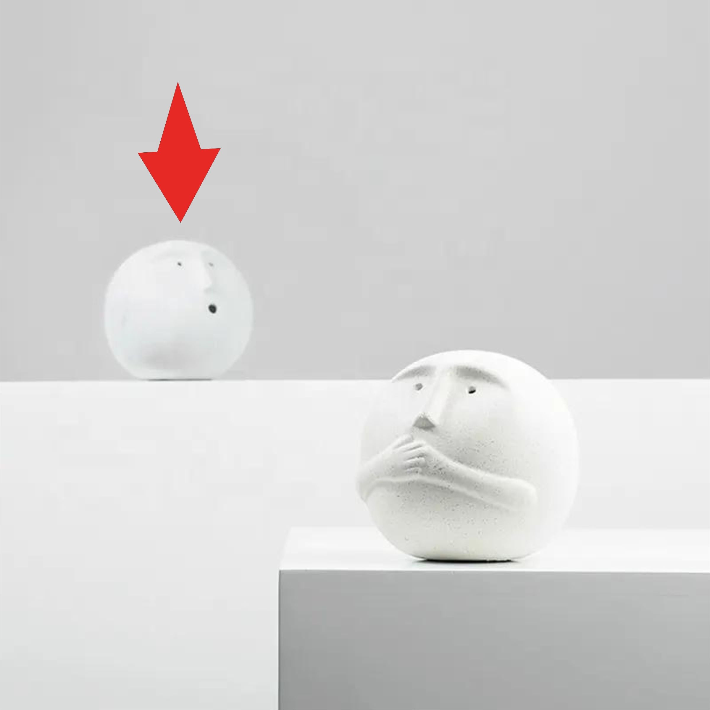 Hear No Evil Ceramic Sculpture Fa-D22013A -  Home Decor Figurines - ebarza Furniture UAE | Shop Modern Furniture in Abu Dhabi & Dubai - مفروشات ايبازرا في الامارات | تسوق اثاث عصري وديكورات مميزة في دبي وابوظبي