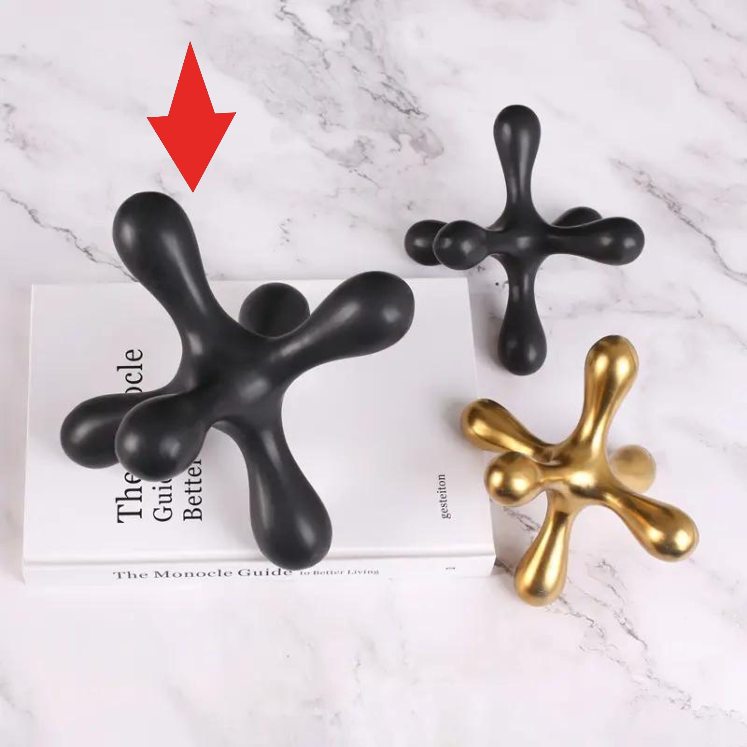 Black Hexagonal Ceramic Decoration -A G  Fa-D2020A -  Home Decor Figurines - ebarza Furniture UAE | Shop Modern Furniture in Abu Dhabi & Dubai - مفروشات ايبازرا في الامارات | تسوق اثاث عصري وديكورات مميزة في دبي وابوظبي