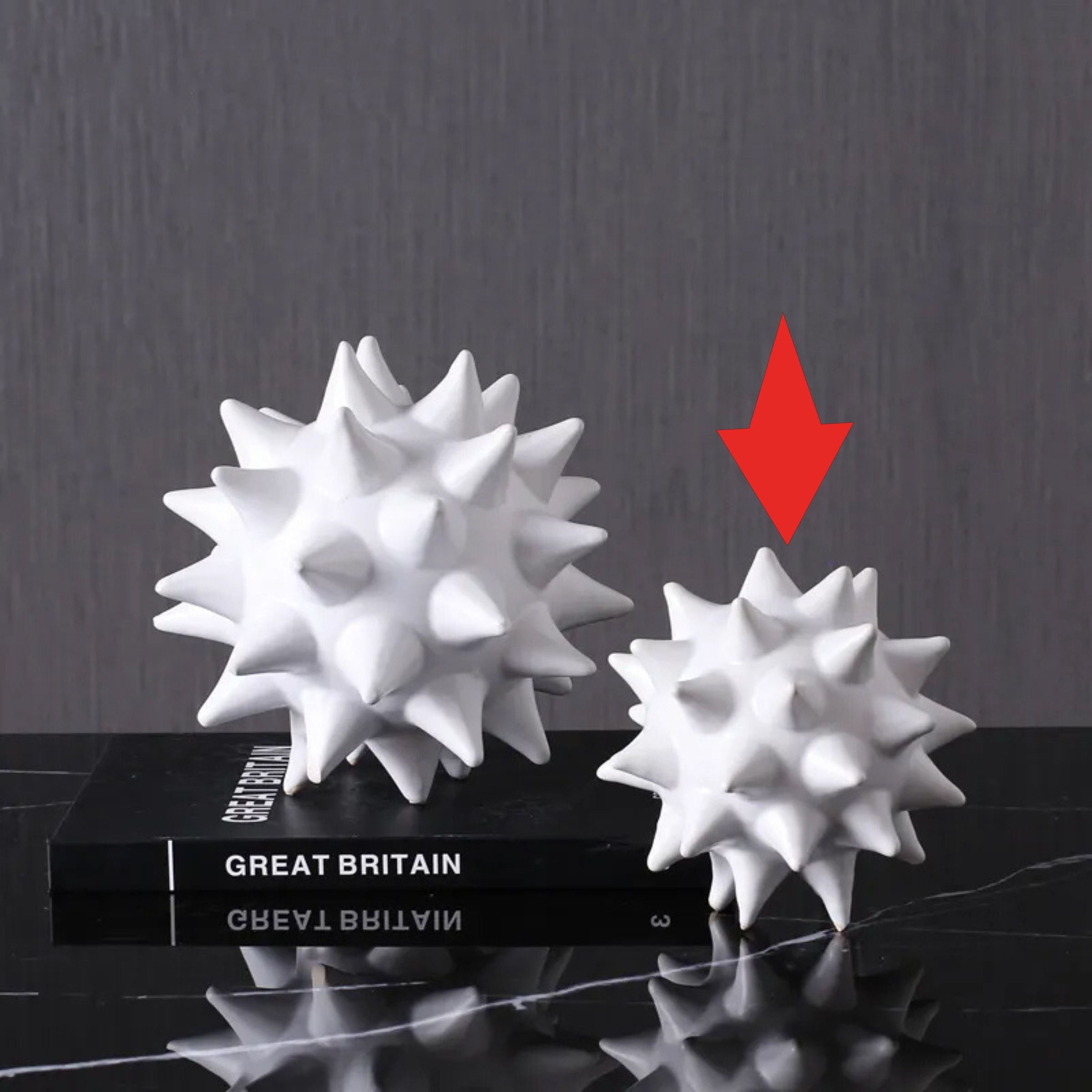 Sea Urchin Ball Ceramic Decorative Fa-D1925H -  Home Decor Figurines - ebarza Furniture UAE | Shop Modern Furniture in Abu Dhabi & Dubai - مفروشات ايبازرا في الامارات | تسوق اثاث عصري وديكورات مميزة في دبي وابوظبي