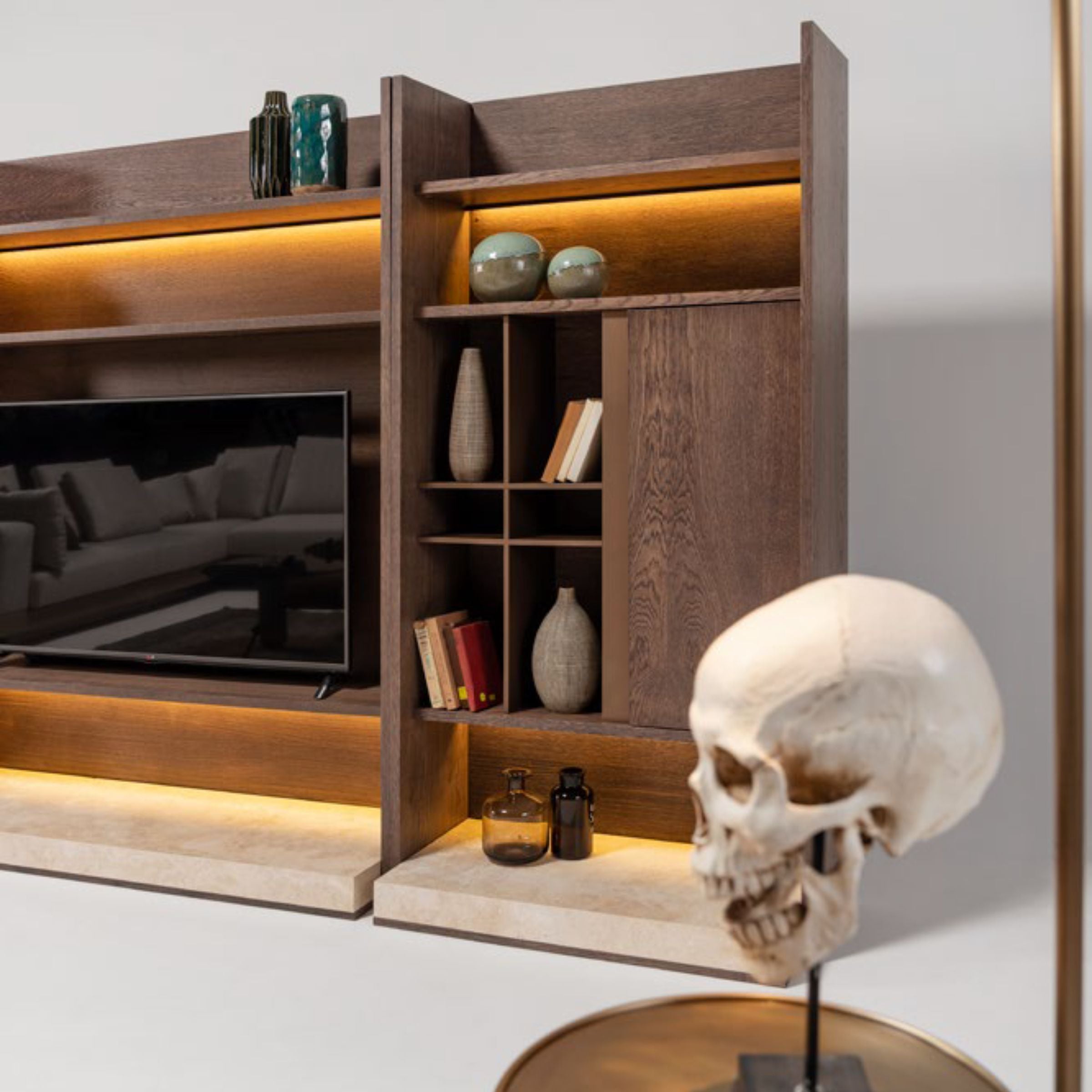 Edessa Wall Unit Right Bookshelf Block Edsa-Wall100L - TV Units - ebarza Furniture UAE | Shop Modern Furniture in Abu Dhabi & Dubai - مفروشات ايبازرا في الامارات | تسوق اثاث عصري وديكورات مميزة في دبي وابوظبي