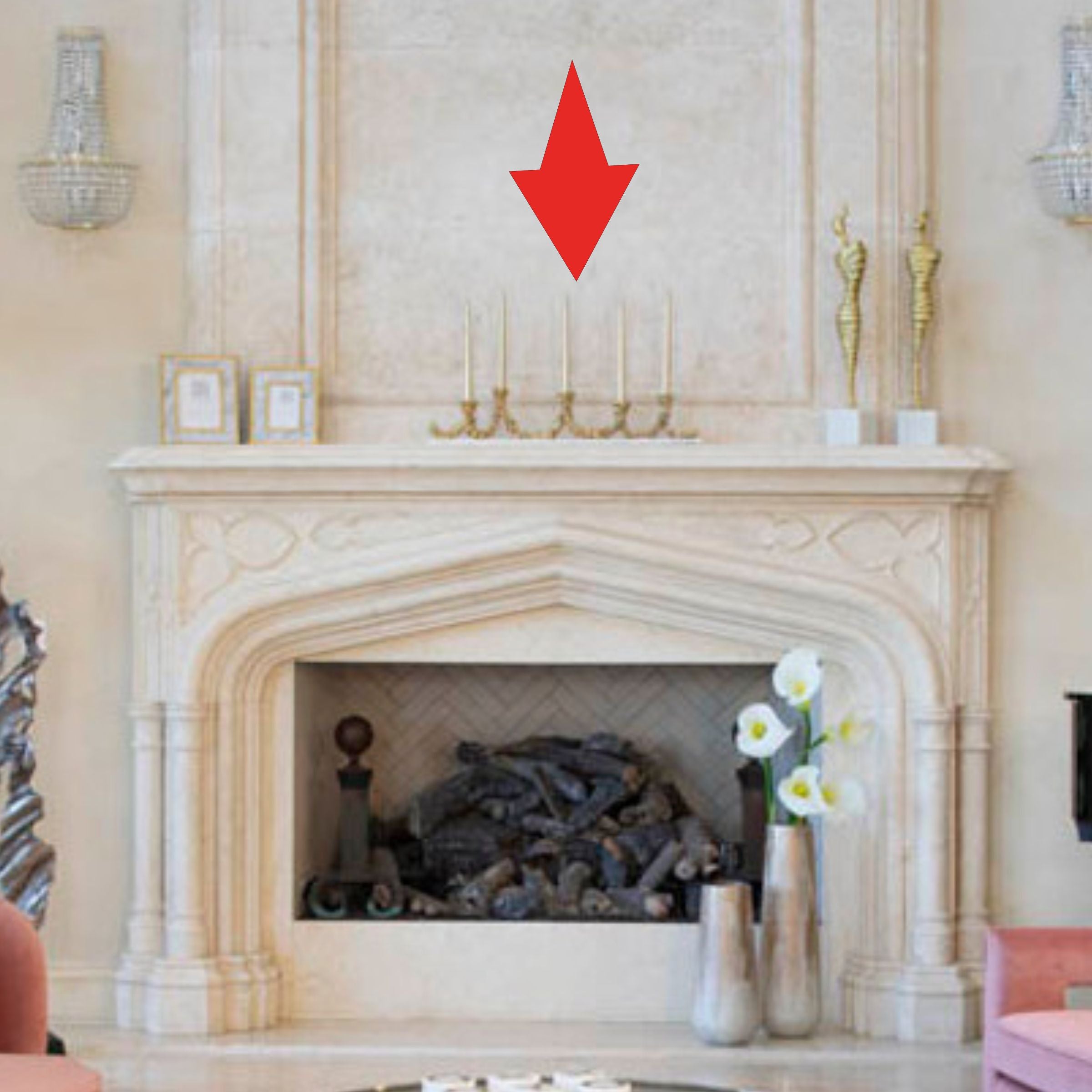 Metal Candelabra On Marble Base, White And Gold 15212 - Candle Holders - ebarza Furniture UAE | Shop Modern Furniture in Abu Dhabi & Dubai - مفروشات ايبازرا في الامارات | تسوق اثاث عصري وديكورات مميزة في دبي وابوظبي