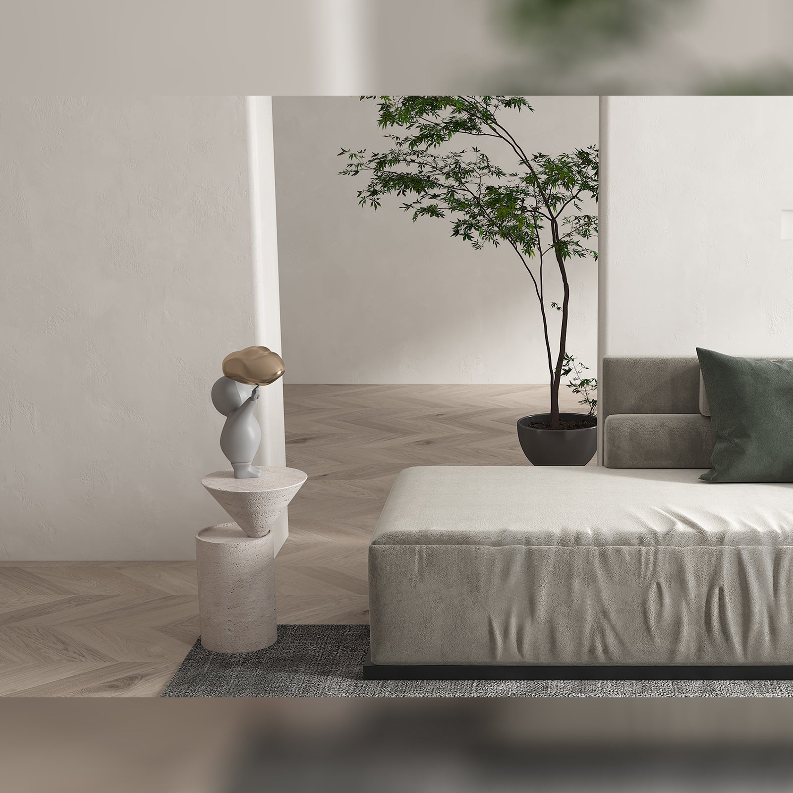 Rome Travertine Side Table - 409ST - Side Tables - ebarza Furniture UAE | Shop Modern Furniture in Abu Dhabi & Dubai - مفروشات ايبازرا في الامارات | تسوق اثاث عصري وديكورات مميزة في دبي وابوظبي