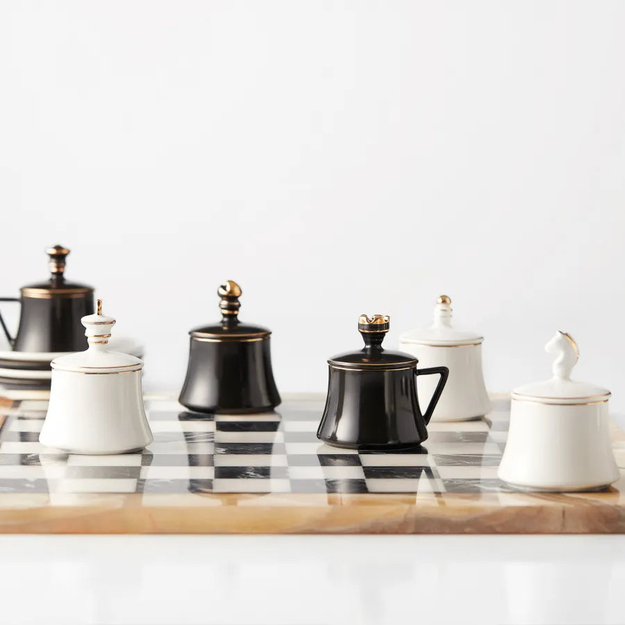 Karaca Chess Set Of 6 Coffee Cups 153.03.06.1507 - Coffee Sets - ebarza Furniture UAE | Shop Modern Furniture in Abu Dhabi & Dubai - مفروشات ايبازرا في الامارات | تسوق اثاث عصري وديكورات مميزة في دبي وابوظبي