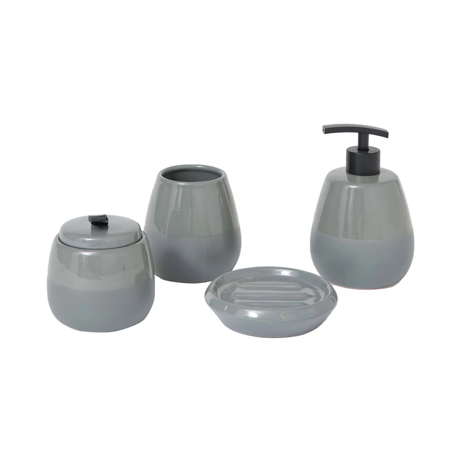 Karaca Home Gray 4 Pcs Bathroom Set 300.21.02.0257 - Bath Sets - ebarza Furniture UAE | Shop Modern Furniture in Abu Dhabi & Dubai - مفروشات ايبازرا في الامارات | تسوق اثاث عصري وديكورات مميزة في دبي وابوظبي