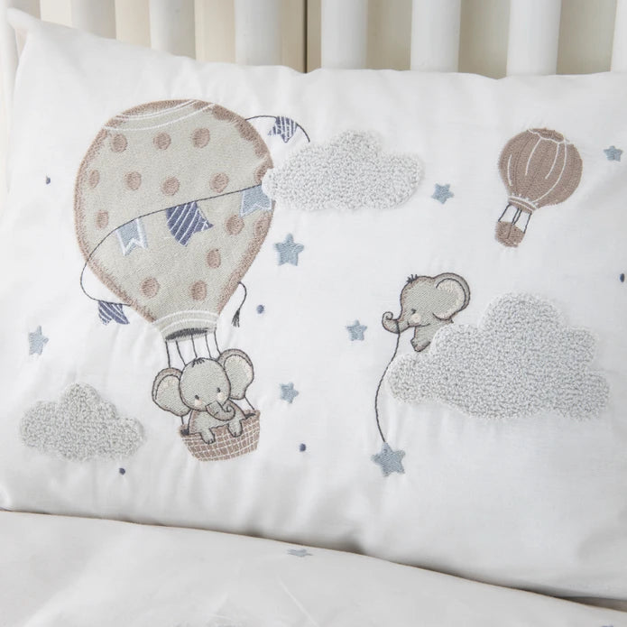 Karaca Home Elephant Sky Blue 100% Cotton Embroidered Private Baby Set 200.20.01.0176 - Bedding - ebarza Furniture UAE | Shop Modern Furniture in Abu Dhabi & Dubai - مفروشات ايبازرا في الامارات | تسوق اثاث عصري وديكورات مميزة في دبي وابوظبي