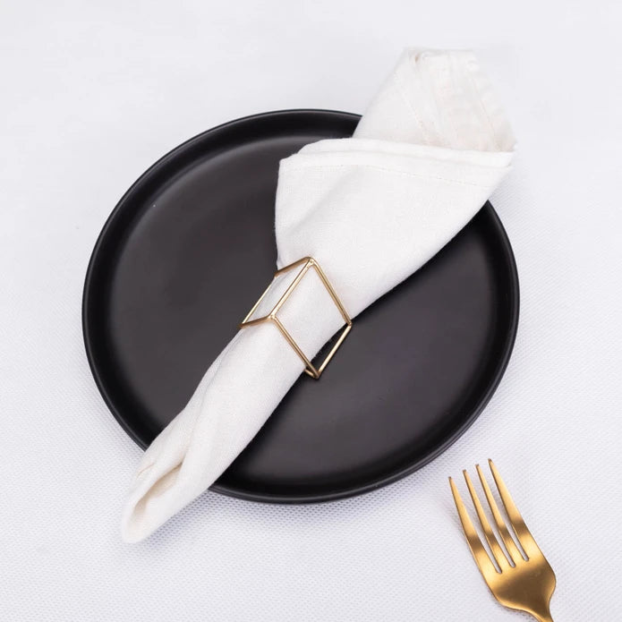Karaca Home 3D Geometry 4-Piece Napkin Ring 300.22.02.0485 - Napkin Rings - ebarza Furniture UAE | Shop Modern Furniture in Abu Dhabi & Dubai - مفروشات ايبازرا في الامارات | تسوق اثاث عصري وديكورات مميزة في دبي وابوظبي