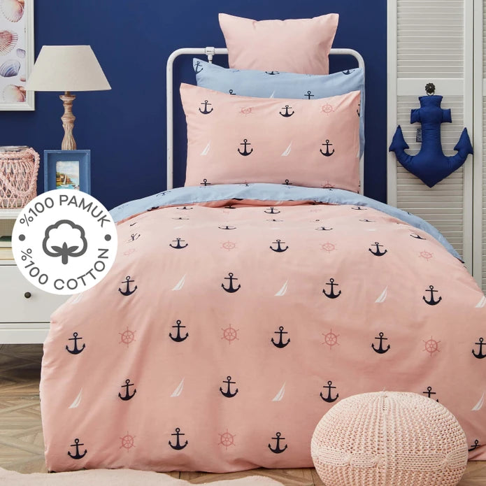 Karaca Nautica Home Kids Anchor 100% Cotton Single Duvet Cover Set 180.01.01.0522 -  Bedding - ebarza Furniture UAE | Shop Modern Furniture in Abu Dhabi & Dubai - مفروشات ايبازرا في الامارات | تسوق اثاث عصري وديكورات مميزة في دبي وابوظبي