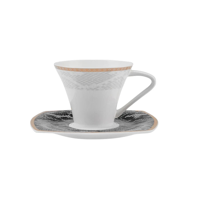 Karaca Fine Pearl Şahmeran 26 Pieces Square Breakfast Set For 6 Persons 153.03.08.2624 - Dinnerware Sets - ebarza Furniture UAE | Shop Modern Furniture in Abu Dhabi & Dubai - مفروشات ايبازرا في الامارات | تسوق اثاث عصري وديكورات مميزة في دبي وابوظبي