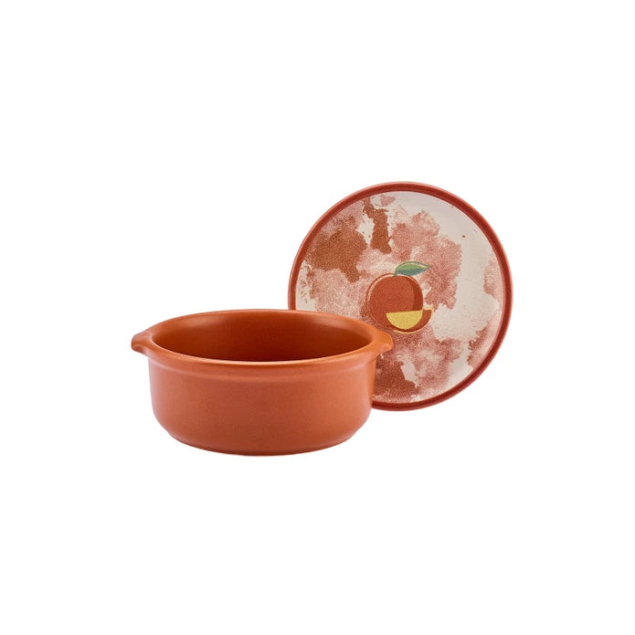 Karaca Orange Covered Breakfast Bowl 153.03.06.9944 -  Bowls - ebarza Furniture UAE | Shop Modern Furniture in Abu Dhabi & Dubai - مفروشات ايبازرا في الامارات | تسوق اثاث عصري وديكورات مميزة في دبي وابوظبي