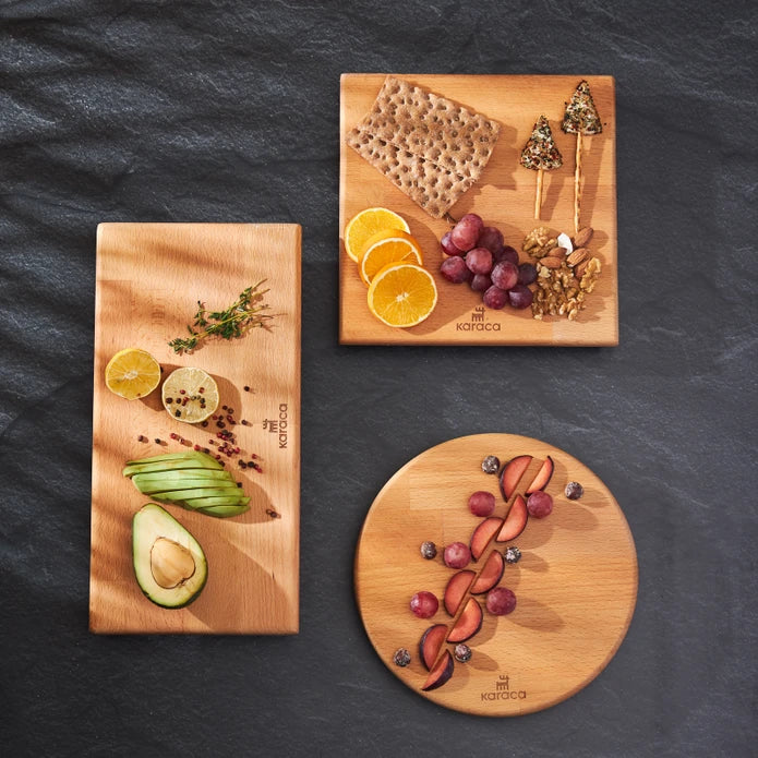 Karaca Urban wood Rotating Serving Board Square 153.03.09.0124 - Trays - ebarza Furniture UAE | Shop Modern Furniture in Abu Dhabi & Dubai - مفروشات ايبازرا في الامارات | تسوق اثاث عصري وديكورات مميزة في دبي وابوظبي