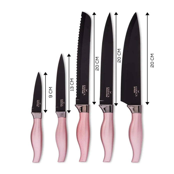 Rosegold 6 Piece Knife Set 153.03.07.4567 - Kitchen Knives - ebarza Furniture UAE | Shop Modern Furniture in Abu Dhabi & Dubai - مفروشات ايبازرا في الامارات | تسوق اثاث عصري وديكورات مميزة في دبي وابوظبي