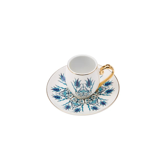 İznik Set Of 6 Coffee Cup And Plates 153.01.05.4275 - Coffee Sets - ebarza Furniture UAE | Shop Modern Furniture in Abu Dhabi & Dubai - مفروشات ايبازرا في الامارات | تسوق اثاث عصري وديكورات مميزة في دبي وابوظبي