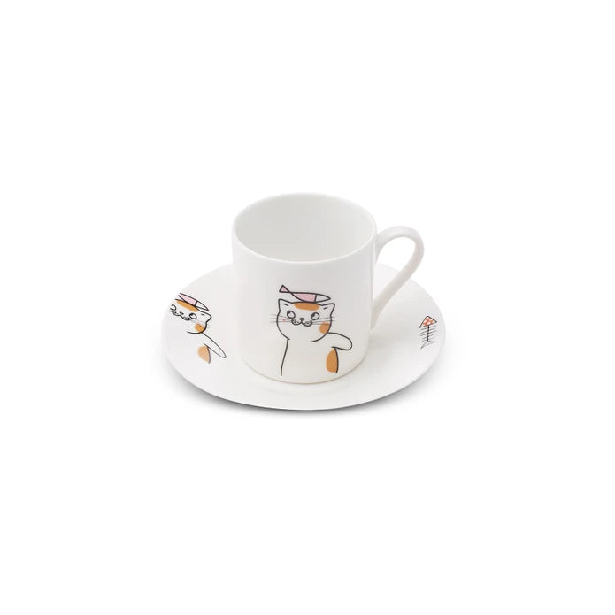 Karaca Cat Set of 6 Coffee Cups 80 ml 153.03.06.8115 - Coffee Sets - ebarza Furniture UAE | Shop Modern Furniture in Abu Dhabi & Dubai - مفروشات ايبازرا في الامارات | تسوق اثاث عصري وديكورات مميزة في دبي وابوظبي